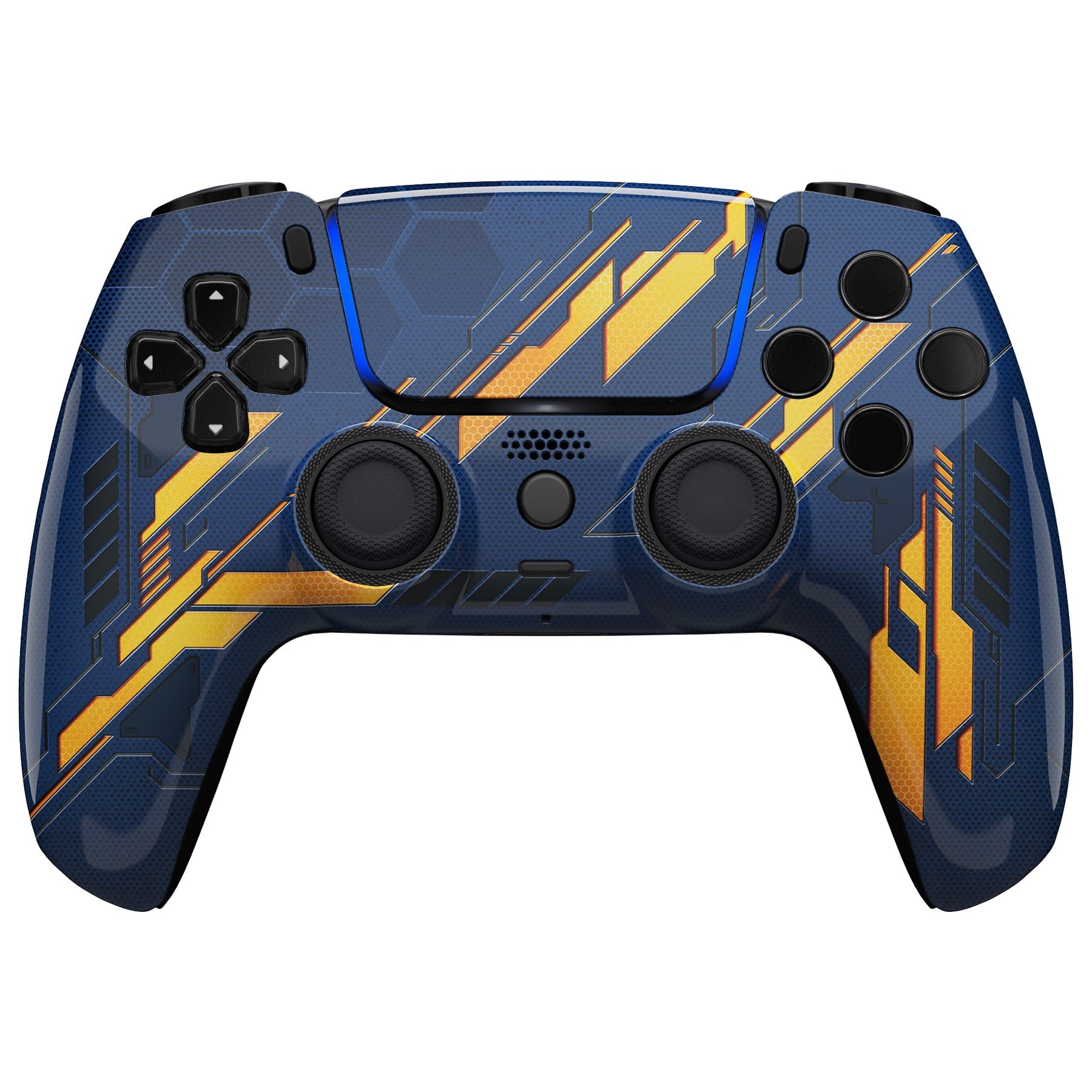 eXtremeRate LUNA Redesigned Replacement Front Shell with Touchpad Compatible with PS5 Controller BDM-010/020/030/040/050 - Glow in Dark Mecha - Orange eXtremeRate