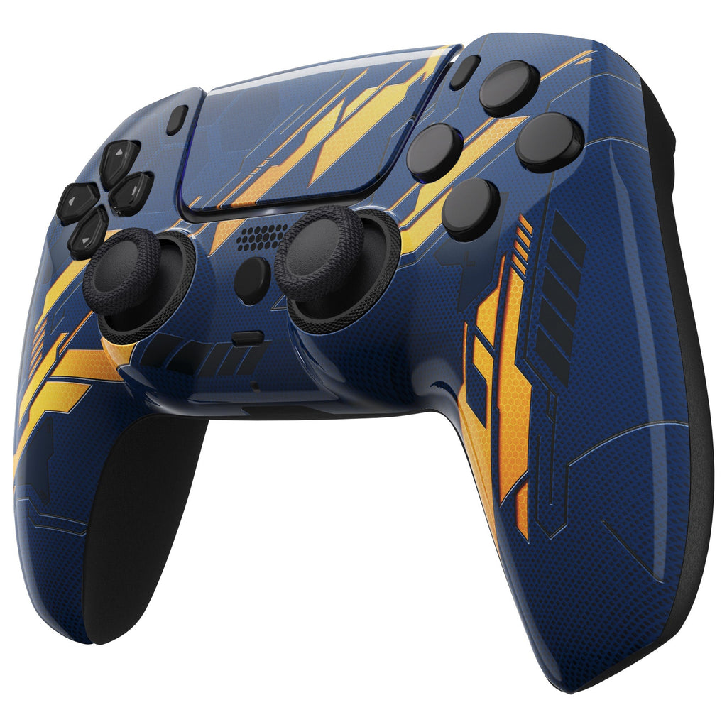 eXtremeRate LUNA Redesigned Replacement Front Shell with Touchpad Compatible with PS5 Controller BDM-010/020/030/040/050 - Glow in Dark Mecha - Orange eXtremeRate