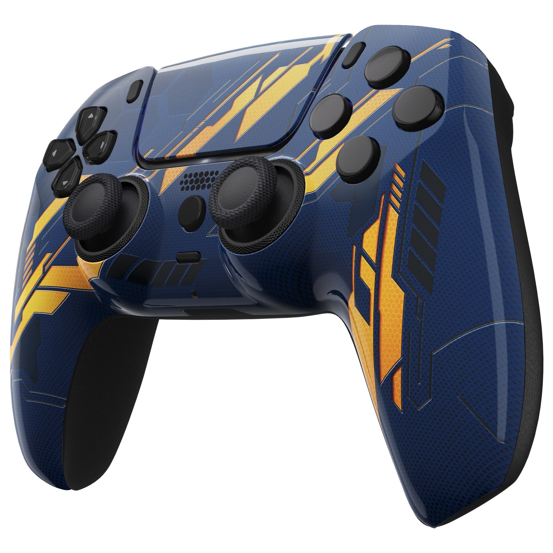 eXtremeRate LUNA Redesigned Replacement Front Shell with Touchpad Compatible with PS5 Controller BDM-010/020/030/040/050 - Glow in Dark Mecha - Orange eXtremeRate
