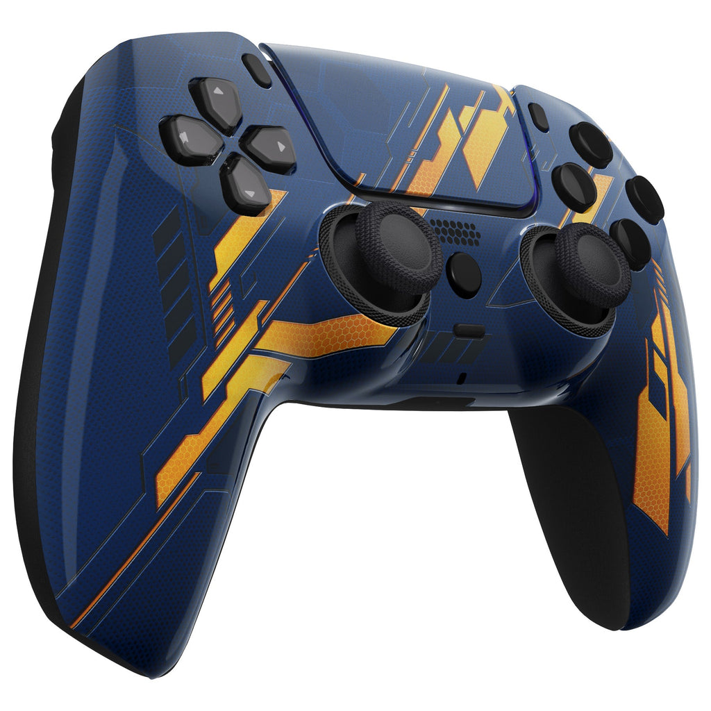 eXtremeRate LUNA Redesigned Replacement Front Shell with Touchpad Compatible with PS5 Controller BDM-010/020/030/040/050 - Glow in Dark Mecha - Orange eXtremeRate
