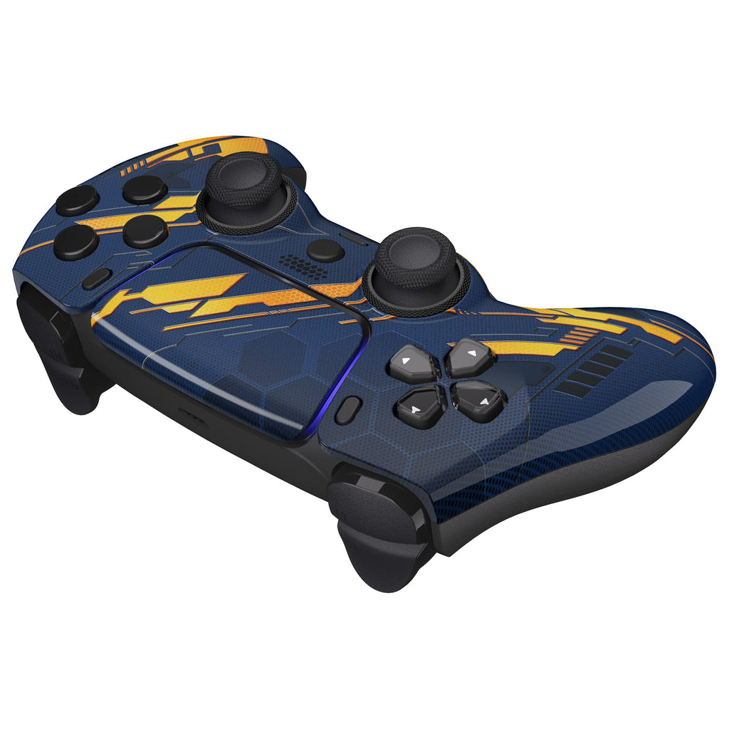 eXtremeRate LUNA Redesigned Replacement Front Shell with Touchpad Compatible with PS5 Controller BDM-010/020/030/040/050 - Glow in Dark Mecha - Orange eXtremeRate