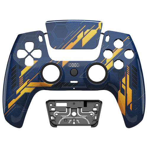 eXtremeRate LUNA Redesigned Replacement Front Shell with Touchpad Compatible with PS5 Controller BDM-010/020/030/040/050 - Glow in Dark Mecha - Orange eXtremeRate