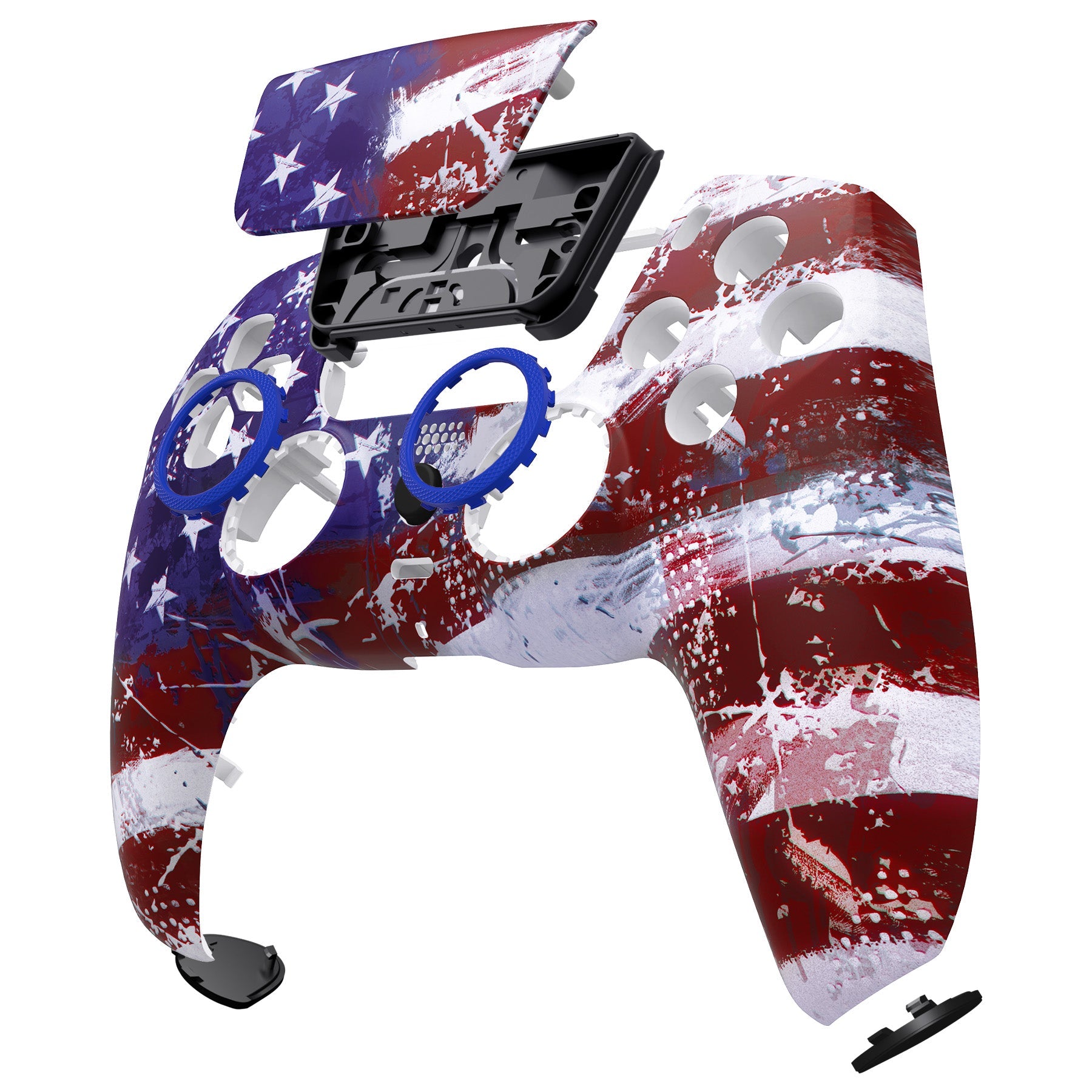 eXtremeRate LUNA Redesigned Replacement Front Shell with Touchpad Compatible with PS5 Controller BDM-010/020/030/040/050 - Impression US Flag eXtremeRate