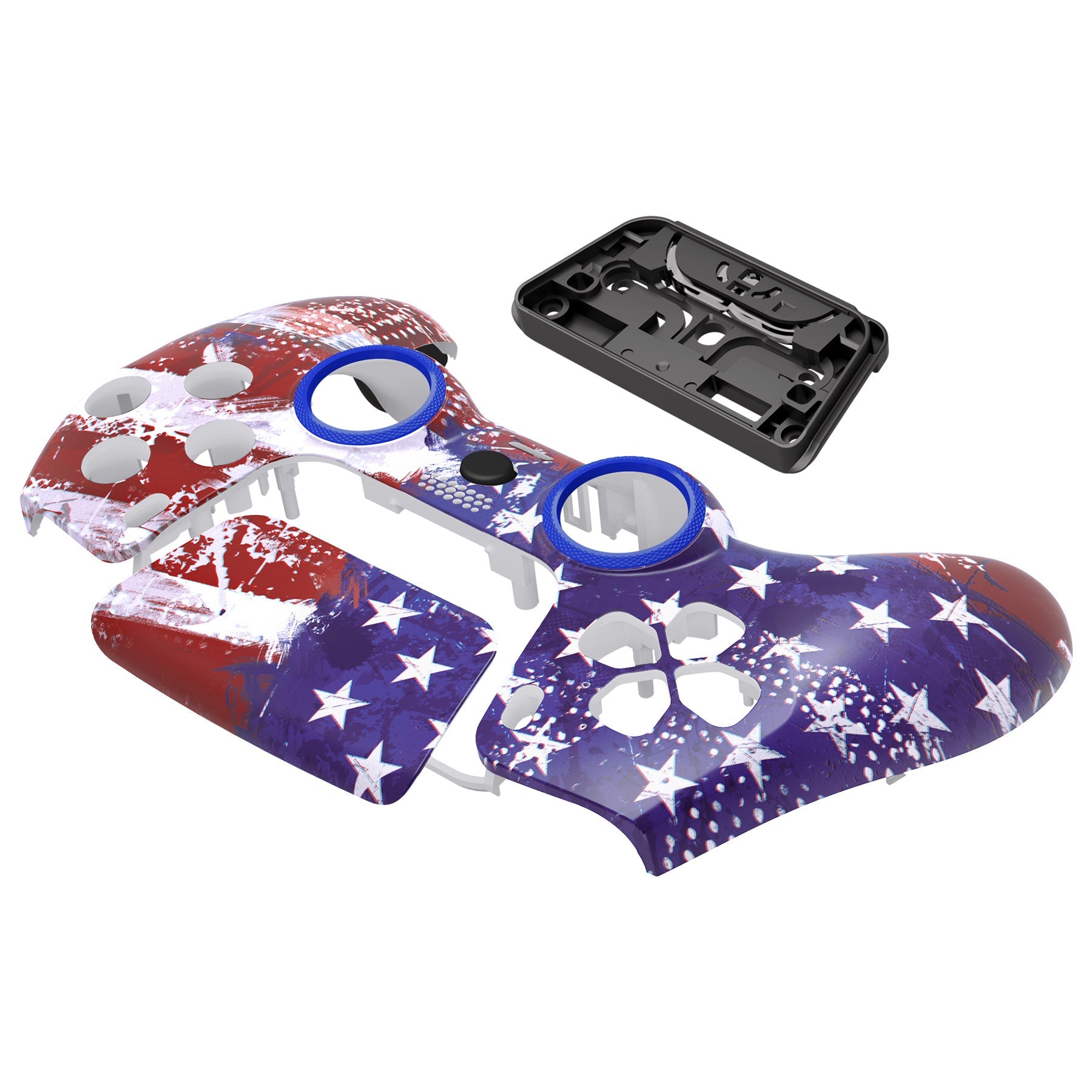 eXtremeRate LUNA Redesigned Replacement Front Shell with Touchpad Compatible with PS5 Controller BDM-010/020/030/040/050 - Impression US Flag eXtremeRate
