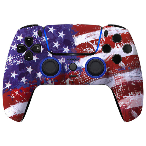 eXtremeRate LUNA Redesigned Replacement Front Shell with Touchpad Compatible with PS5 Controller BDM-010/020/030/040/050 - Impression US Flag eXtremeRate