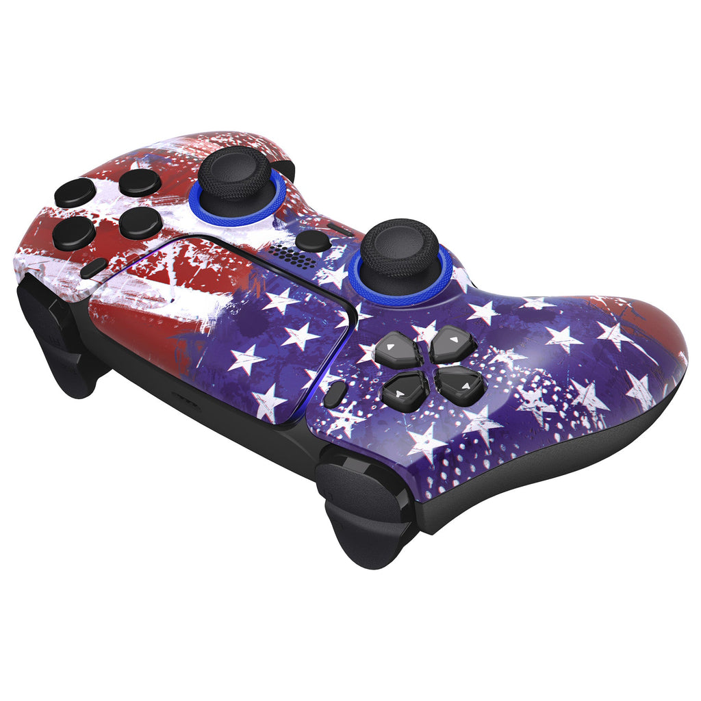 eXtremeRate LUNA Redesigned Replacement Front Shell with Touchpad Compatible with PS5 Controller BDM-010/020/030/040/050 - Impression US Flag eXtremeRate