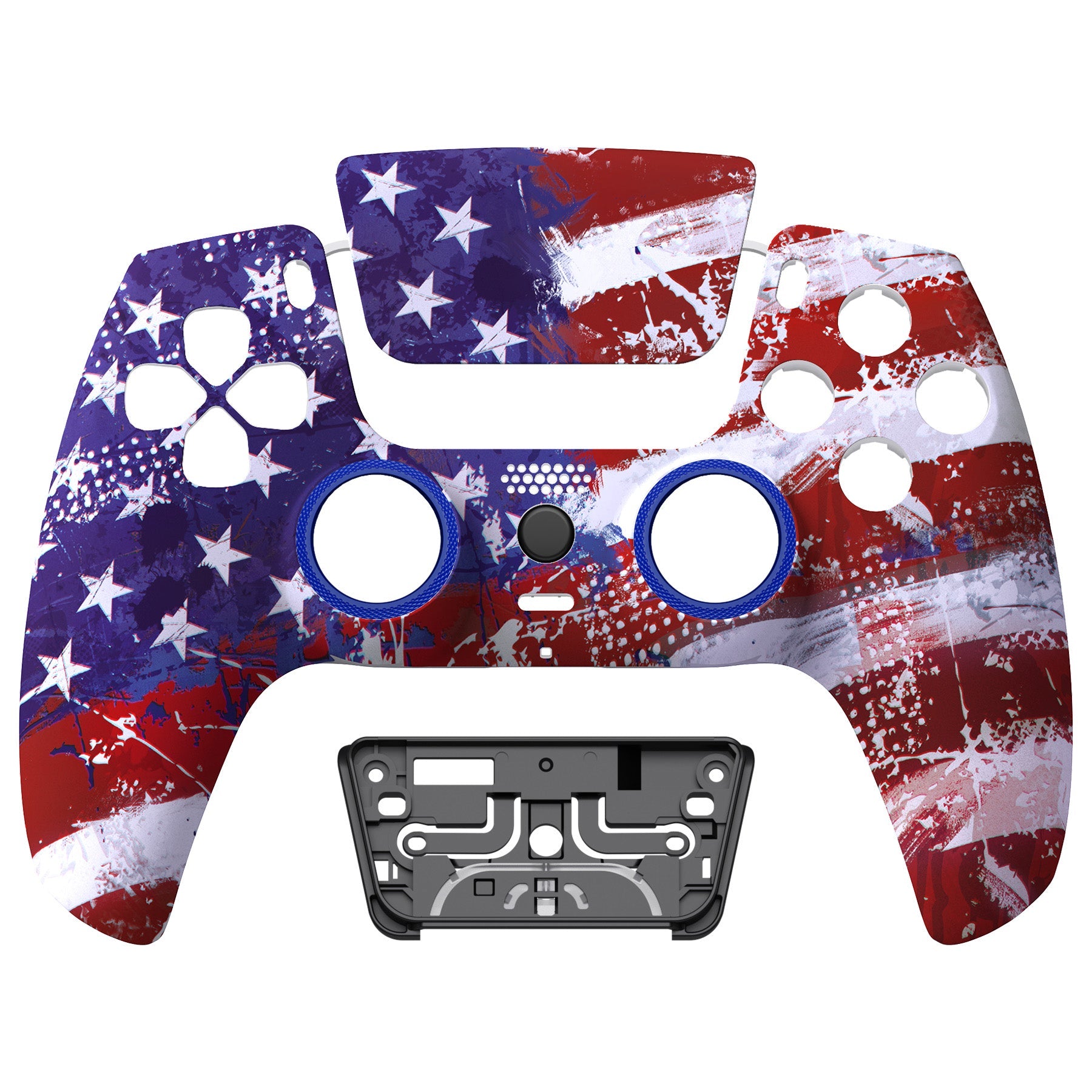 eXtremeRate LUNA Redesigned Replacement Front Shell with Touchpad Compatible with PS5 Controller BDM-010/020/030/040/050 - Impression US Flag eXtremeRate
