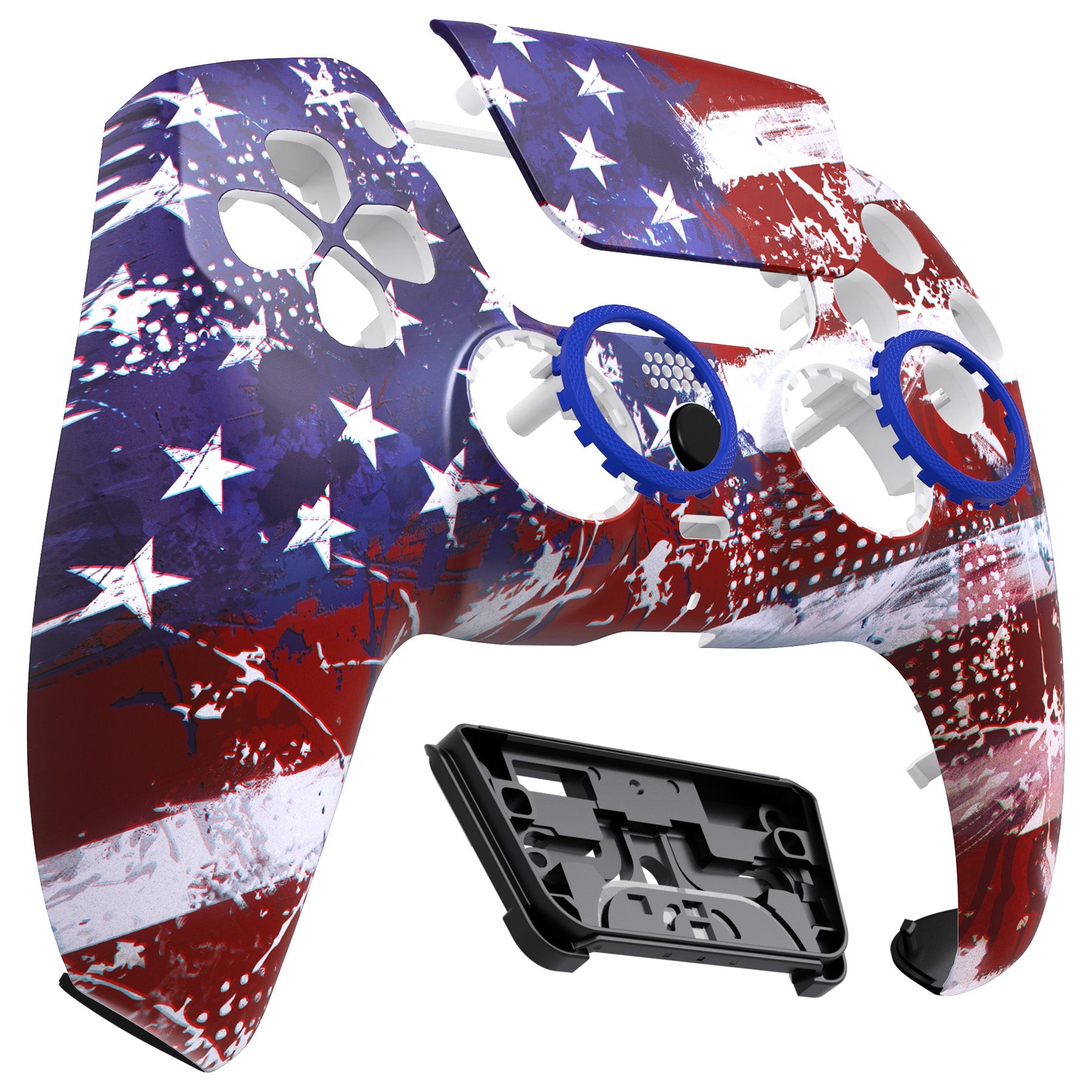 eXtremeRate LUNA Redesigned Replacement Front Shell with Touchpad Compatible with PS5 Controller BDM-010/020/030/040/050 - Impression US Flag eXtremeRate