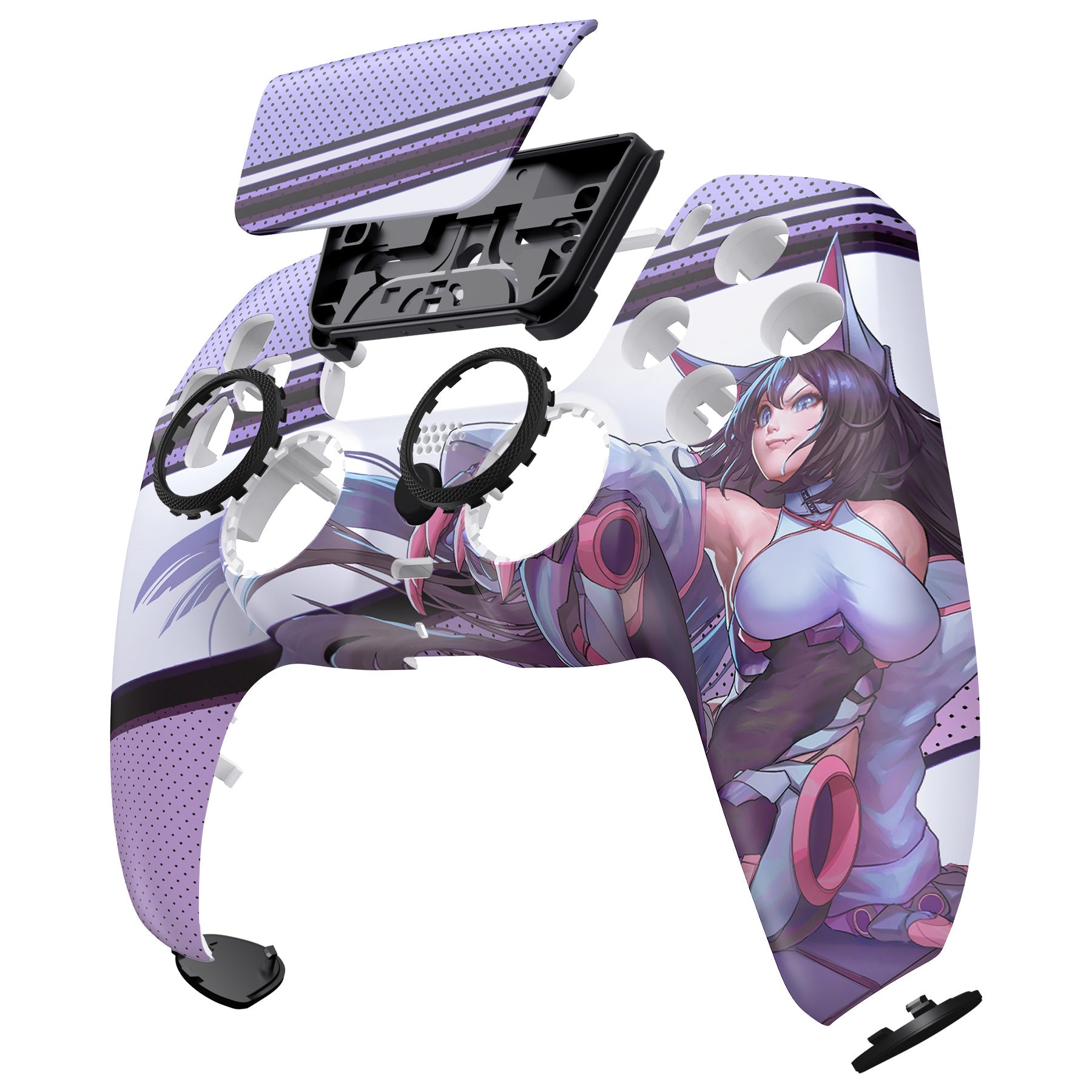 eXtremeRate LUNA Redesigned Replacement Front Shell with Touchpad Compatible with PS5 Controller BDM-010/020/030/040/050/060 - Neko Mecha eXtremeRate