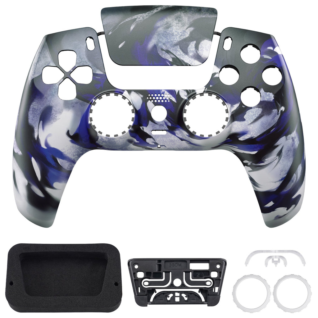 eXtremeRate LUNA Redesigned Replacement Front Shell with Touchpad Compatible with PS5 Controller BDM-010/020/030/040/050/060 - Shadow Magic eXtremeRate
