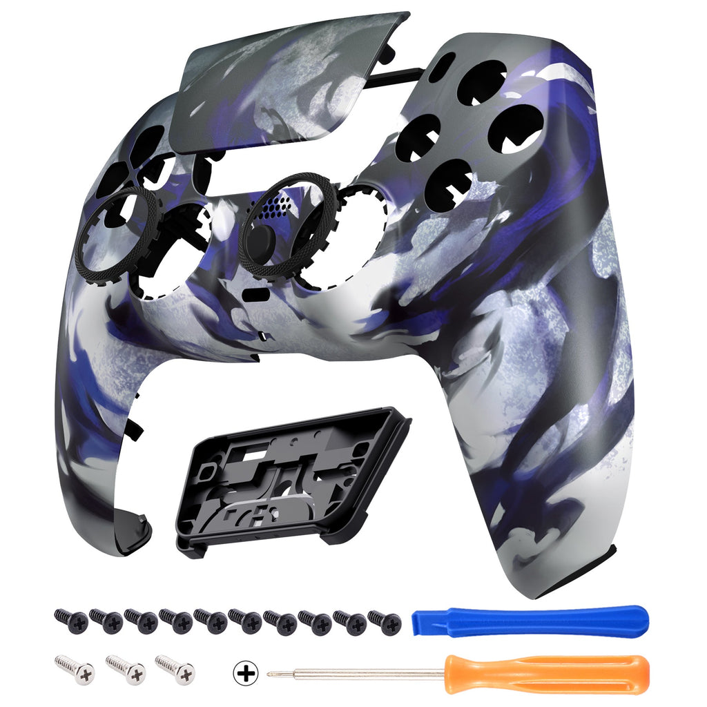 eXtremeRate LUNA Redesigned Replacement Front Shell with Touchpad Compatible with PS5 Controller BDM-010/020/030/040/050/060 - Shadow Magic eXtremeRate