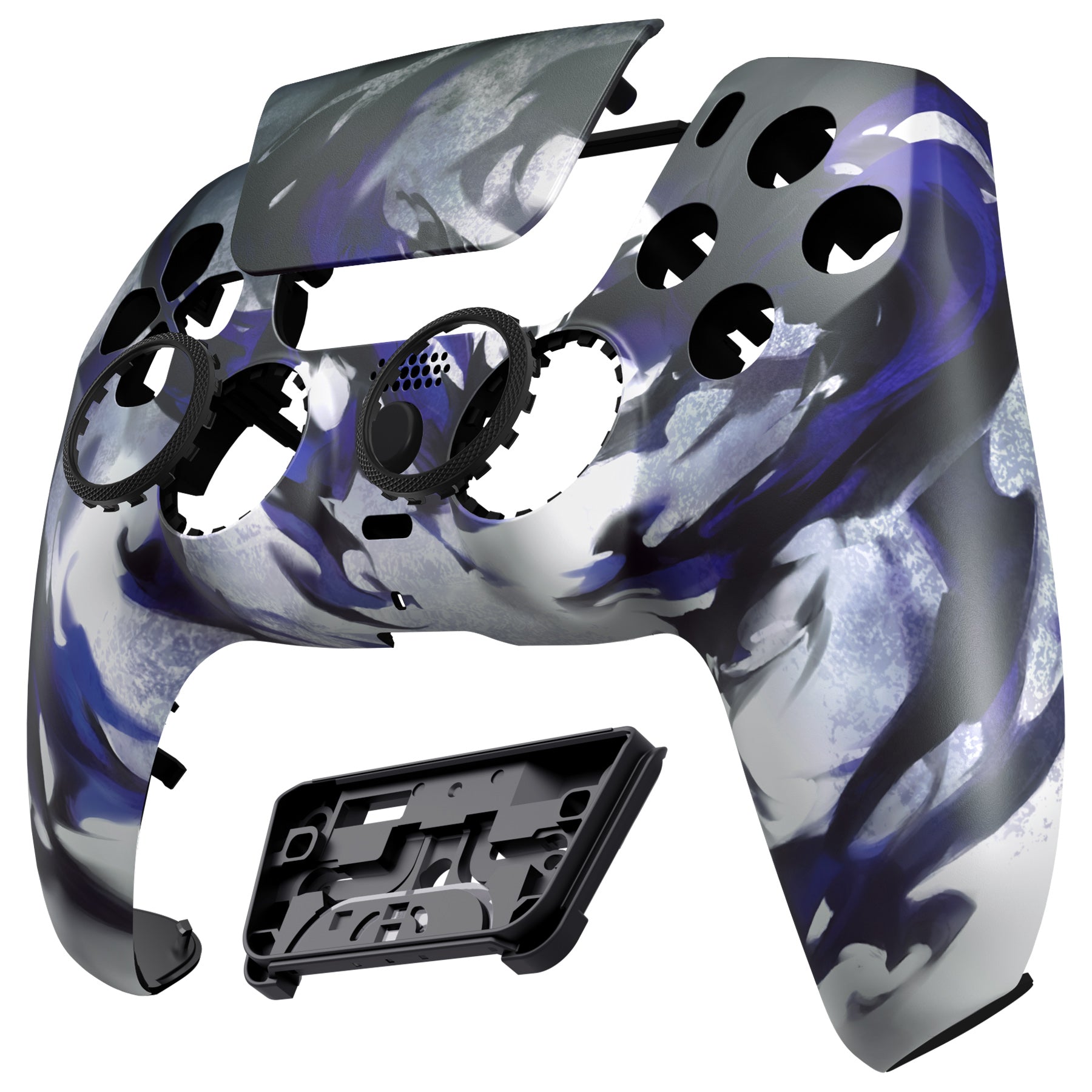 eXtremeRate LUNA Redesigned Replacement Front Shell with Touchpad Compatible with PS5 Controller BDM-010/020/030/040/050/060 - Shadow Magic eXtremeRate