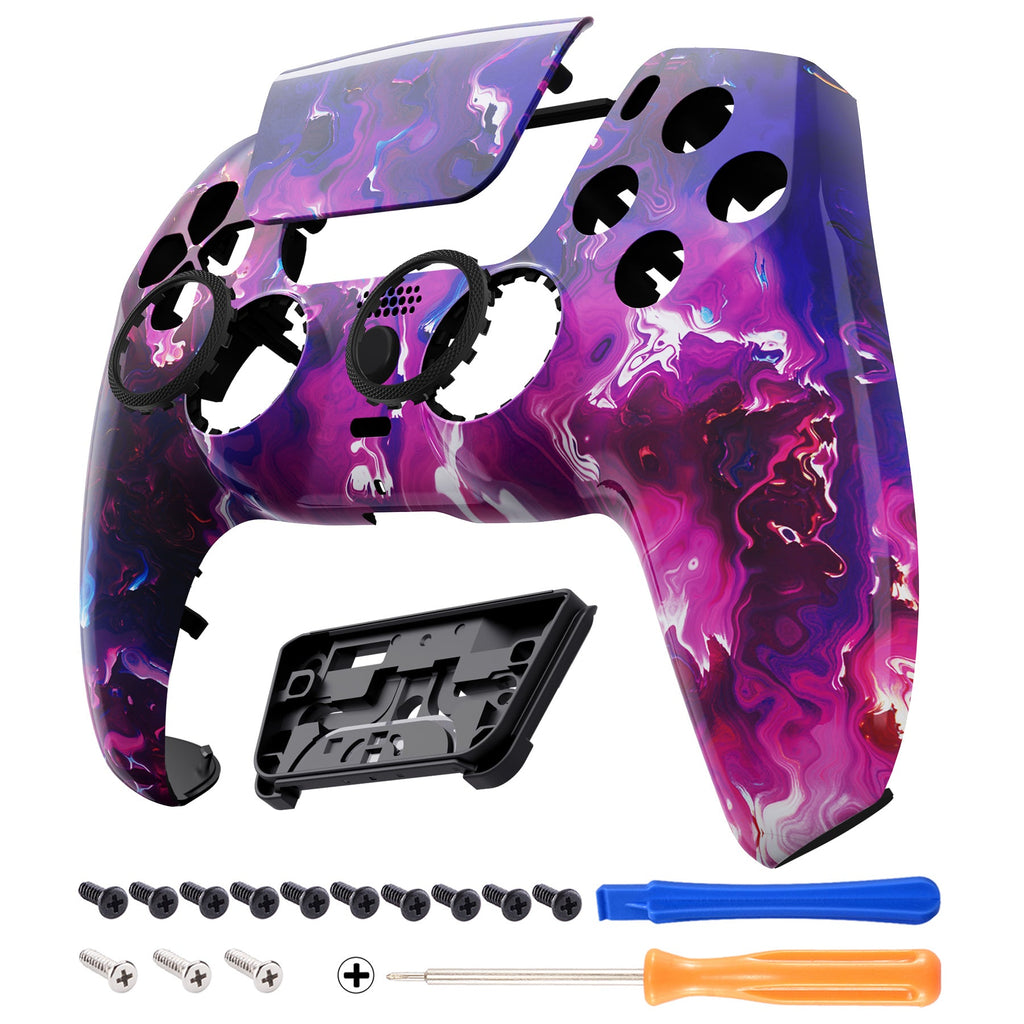 eXtremeRate LUNA Redesigned Replacement Front Shell with Touchpad Compatible with PS5 Controller BDM-010/020/030/040/050/060 - Surreal Lava eXtremeRate