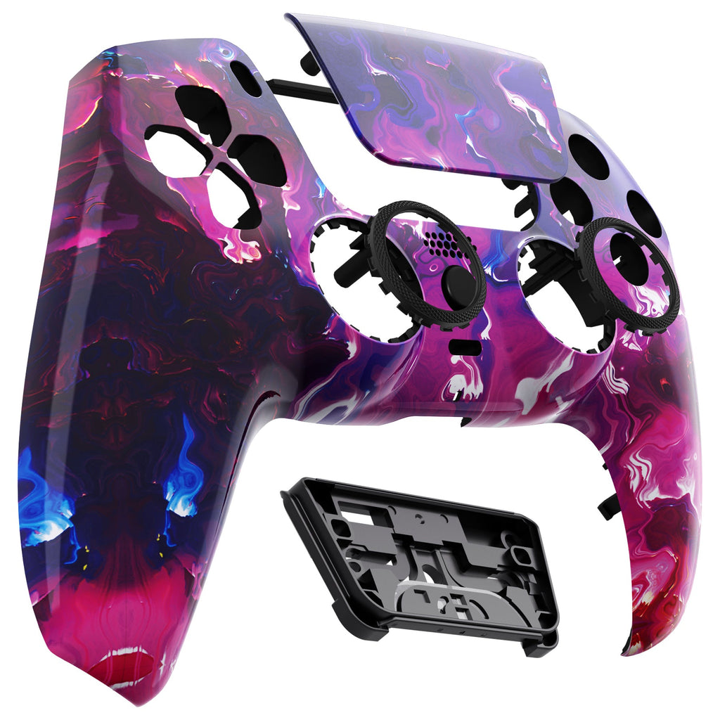 eXtremeRate LUNA Redesigned Replacement Front Shell with Touchpad Compatible with PS5 Controller BDM-010/020/030/040/050/060 - Surreal Lava eXtremeRate