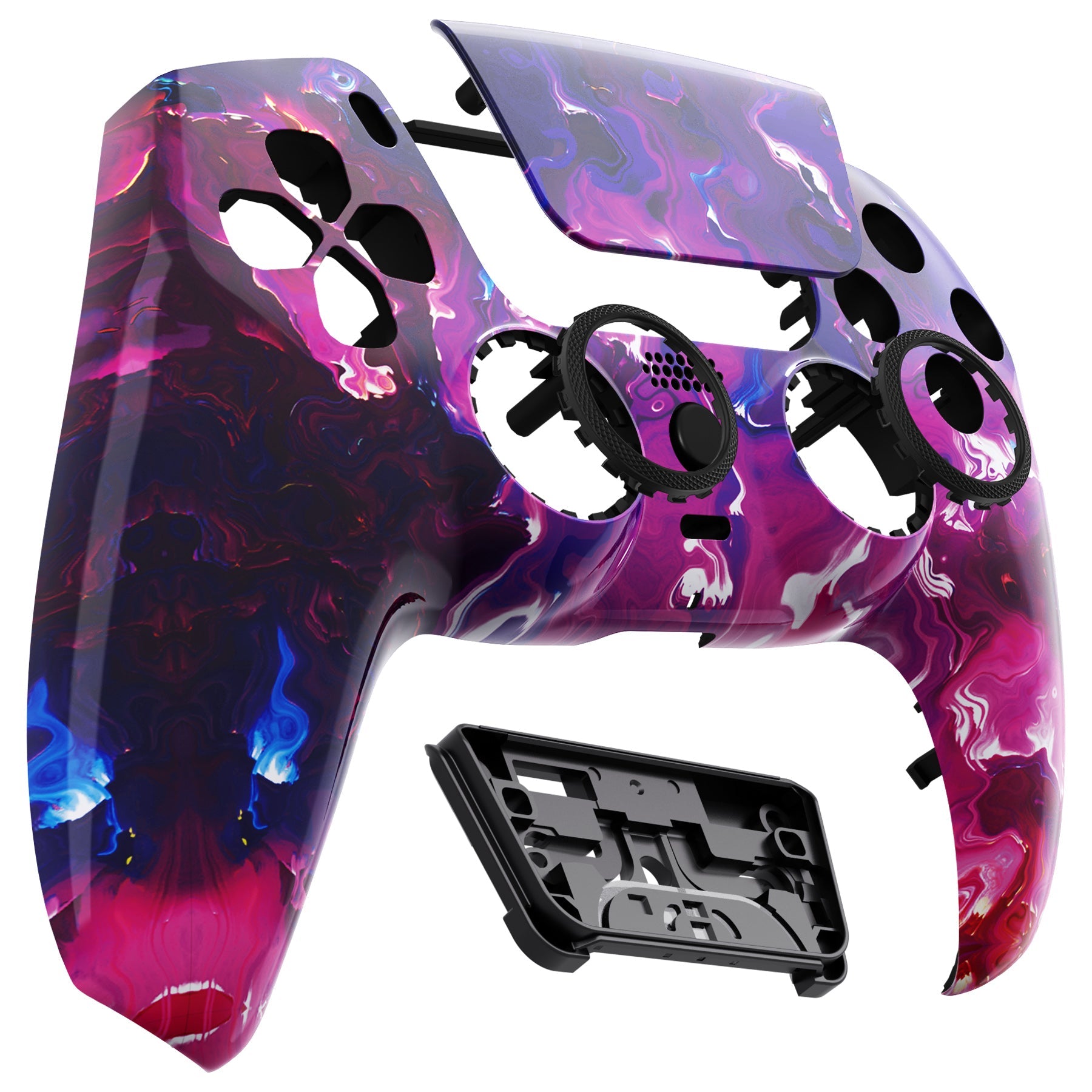 eXtremeRate LUNA Redesigned Replacement Front Shell with Touchpad Compatible with PS5 Controller BDM-010/020/030/040/050/060 - Surreal Lava eXtremeRate