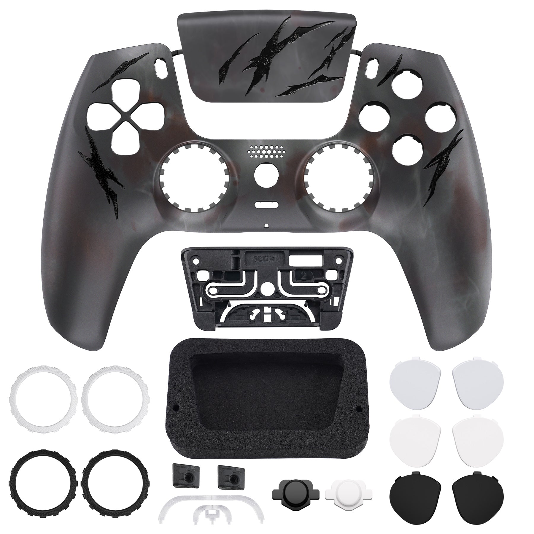 eXtremeRate LUNA Redesigned Replacement Front Shell with Touchpad Compatible with PS5 Controller BDM-010/020/030/040/050 - Blood Mist eXtremeRate