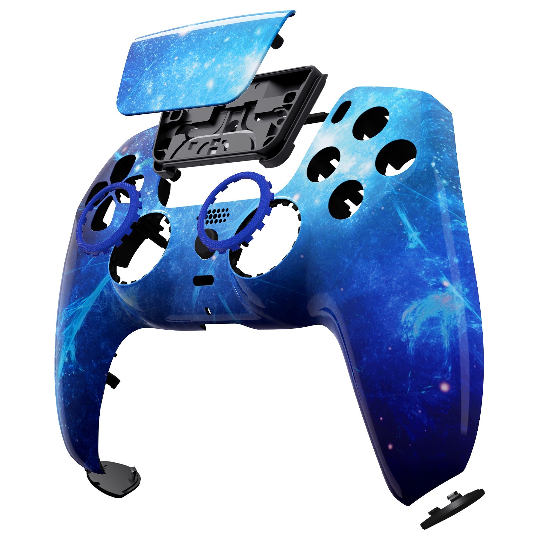 eXtremeRate LUNA Redesigned Replacement Front Shell with Touchpad Compatible with PS5 Controller BDM-010/020/030/040/050 - Blue Nebula eXtremeRate