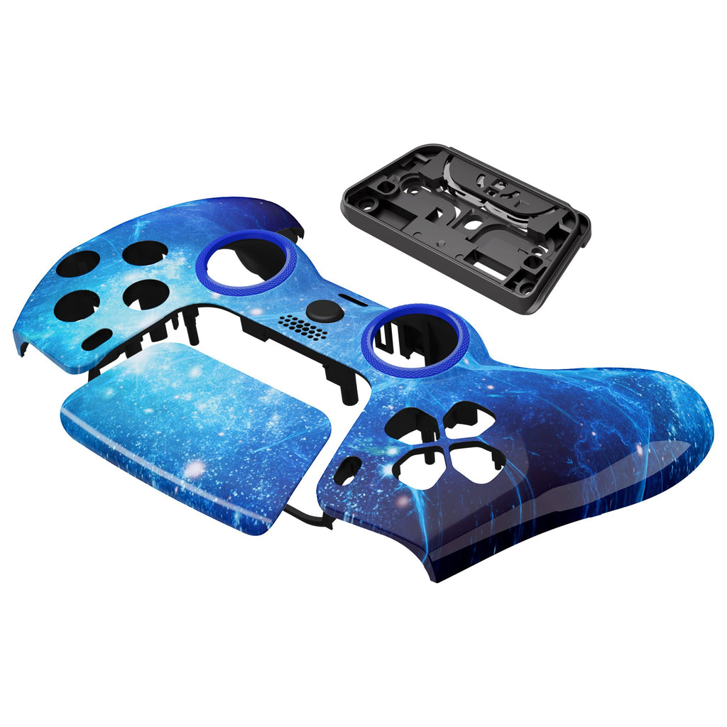 eXtremeRate LUNA Redesigned Replacement Front Shell with Touchpad Compatible with PS5 Controller BDM-010/020/030/040/050 - Blue Nebula eXtremeRate