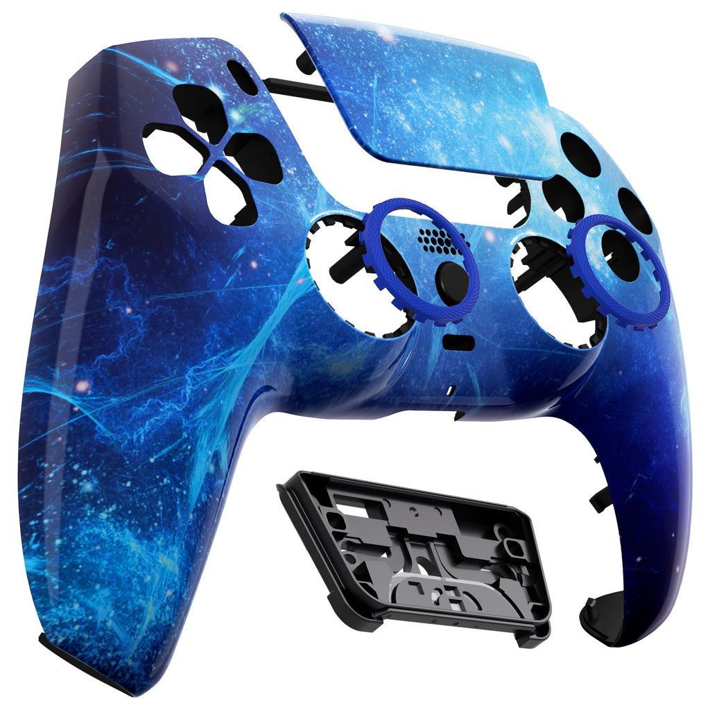 eXtremeRate LUNA Redesigned Replacement Front Shell with Touchpad Compatible with PS5 Controller BDM-010/020/030/040/050 - Blue Nebula eXtremeRate