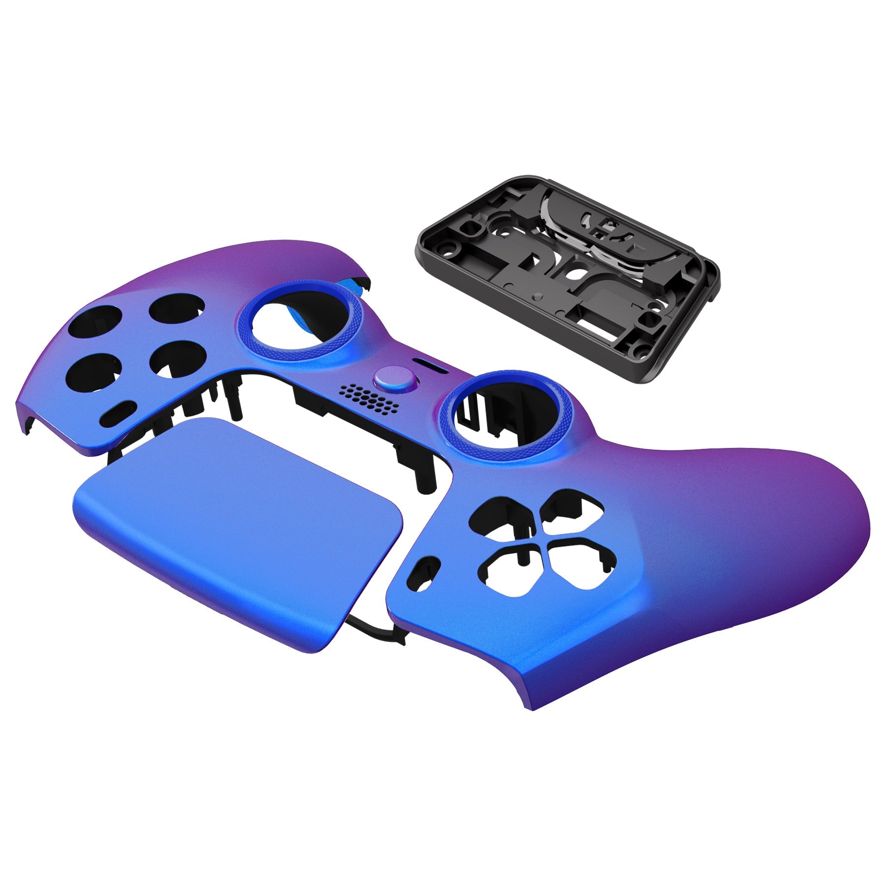 eXtremeRate LUNA Redesigned Replacement Front Shell with Touchpad Compatible with PS5 Controller BDM-010/020/030/040/050 - Chameleon Purple Blue eXtremeRate