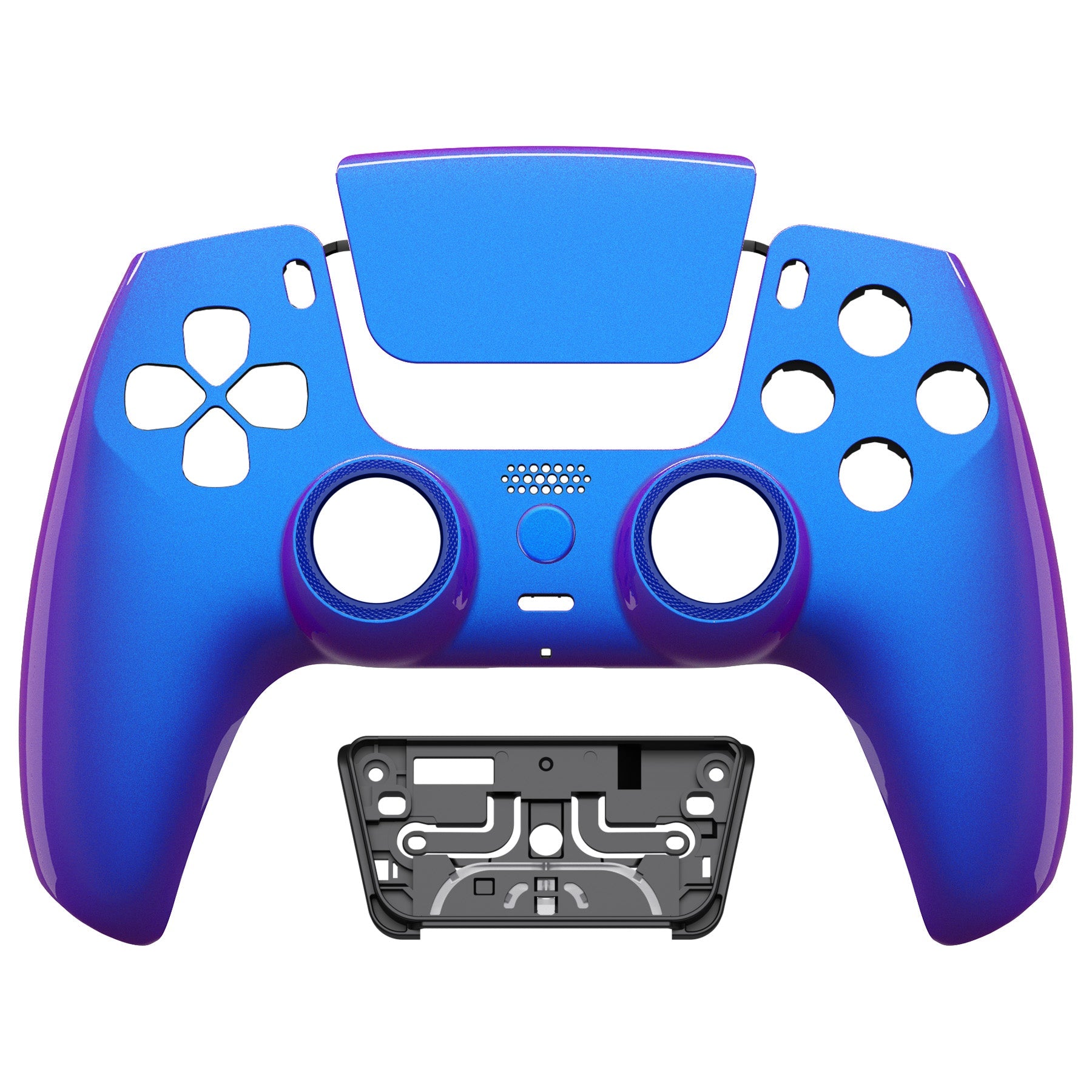 eXtremeRate LUNA Redesigned Replacement Front Shell with Touchpad Compatible with PS5 Controller BDM-010/020/030/040/050/060 - Chameleon Purple Blue eXtremeRate