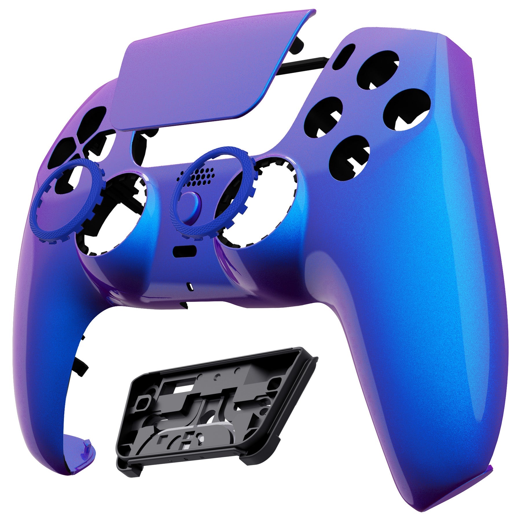 eXtremeRate LUNA Redesigned Replacement Front Shell with Touchpad Compatible with PS5 Controller BDM-010/020/030/040/050 - Chameleon Purple Blue eXtremeRate