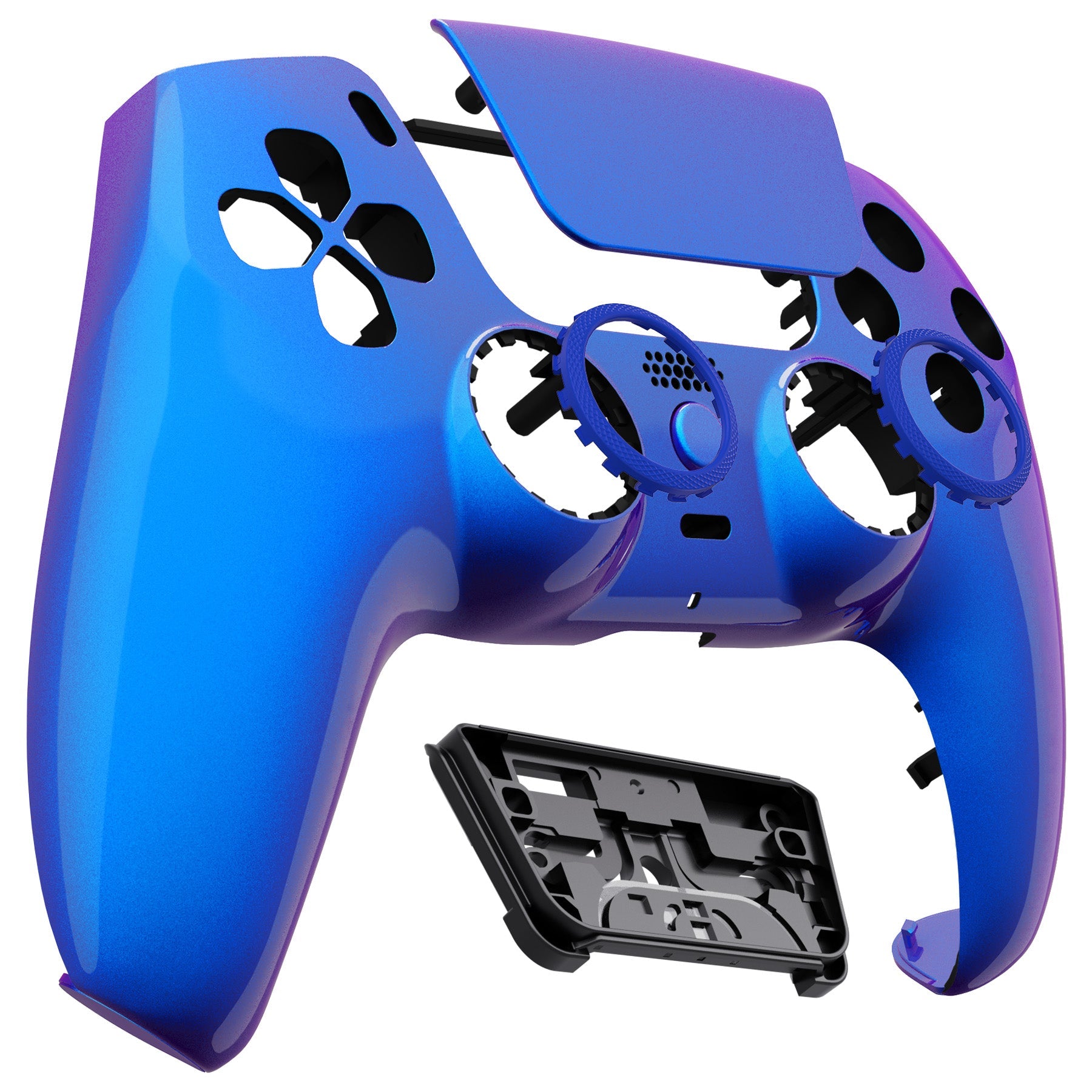 eXtremeRate LUNA Redesigned Replacement Front Shell with Touchpad Compatible with PS5 Controller BDM-010/020/030/040/050/060 - Chameleon Purple Blue eXtremeRate