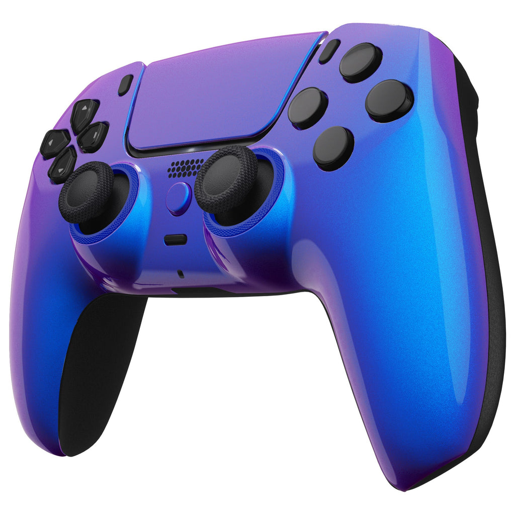 eXtremeRate LUNA Redesigned Replacement Front Shell with Touchpad Compatible with PS5 Controller BDM-010/020/030/040/050/060 - Chameleon Purple Blue eXtremeRate