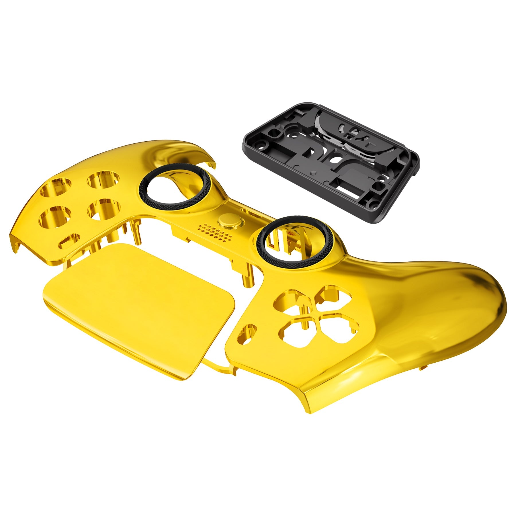 eXtremeRate LUNA Redesigned Replacement Front Shell with Touchpad Compatible with PS5 Controller BDM-010/020/030/040/050/060 - Chrome Gold eXtremeRate
