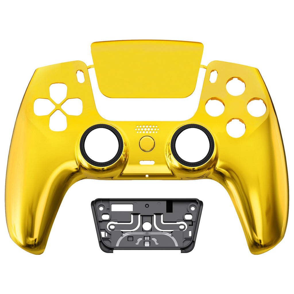 eXtremeRate LUNA Redesigned Replacement Front Shell with Touchpad Compatible with PS5 Controller BDM-010/020/030/040/050/060 - Chrome Gold eXtremeRate