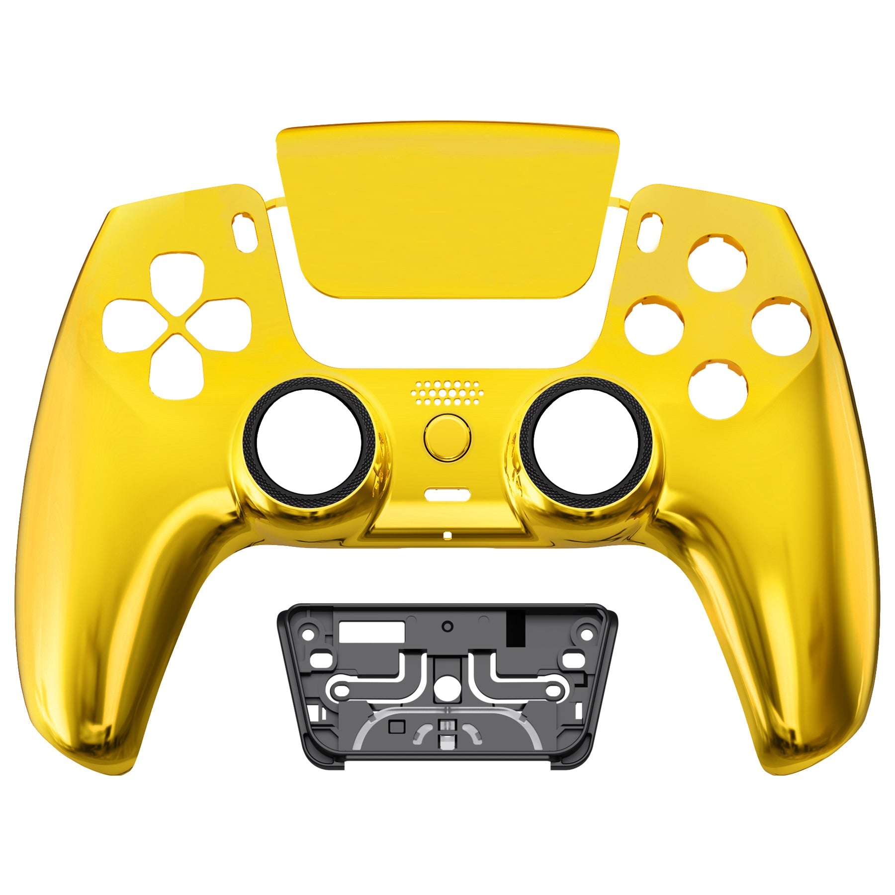 eXtremeRate LUNA Redesigned Replacement Front Shell with Touchpad Compatible with PS5 Controller BDM-010/020/030/040/050/060 - Chrome Gold eXtremeRate