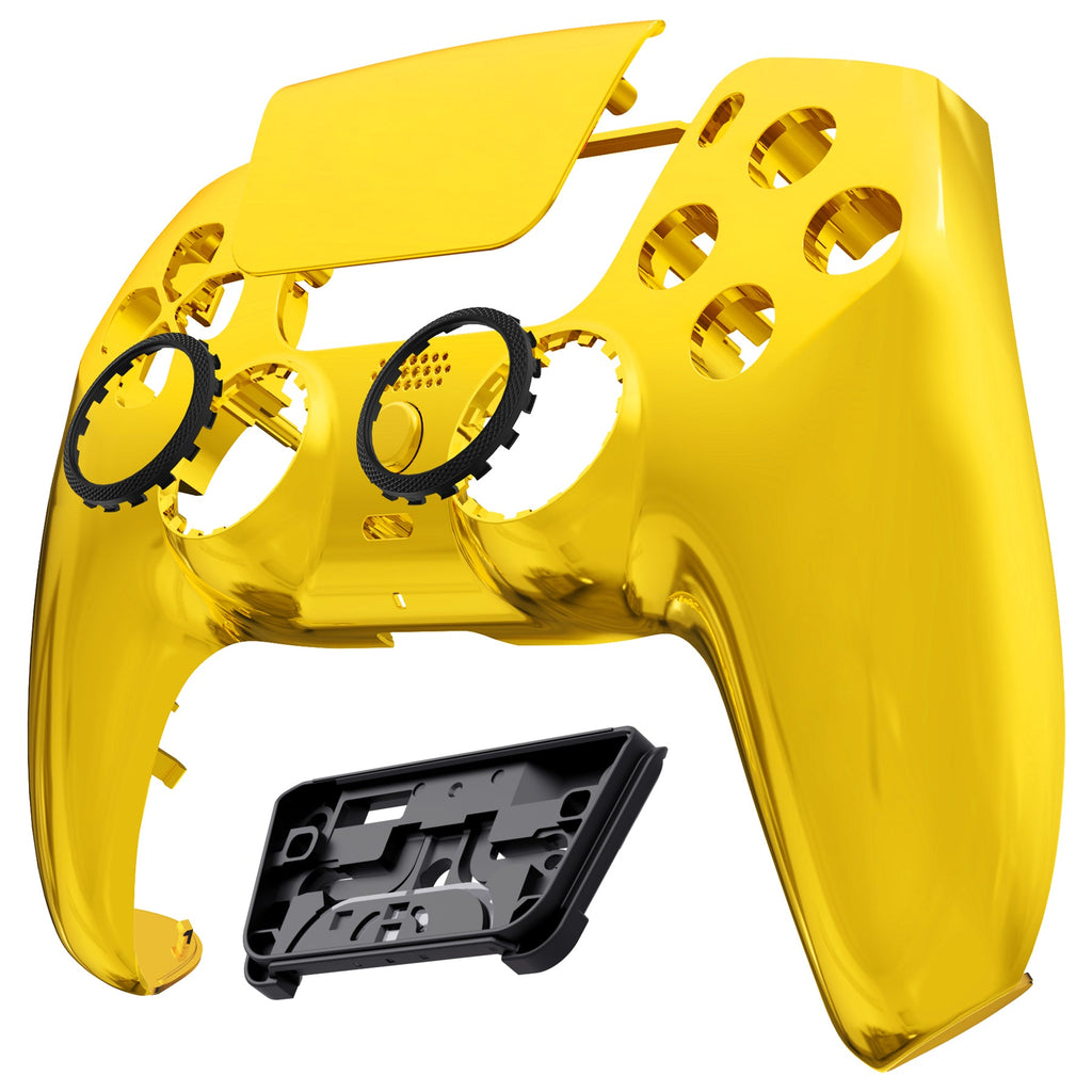eXtremeRate LUNA Redesigned Replacement Front Shell with Touchpad Compatible with PS5 Controller BDM-010/020/030/040/050/060 - Chrome Gold eXtremeRate