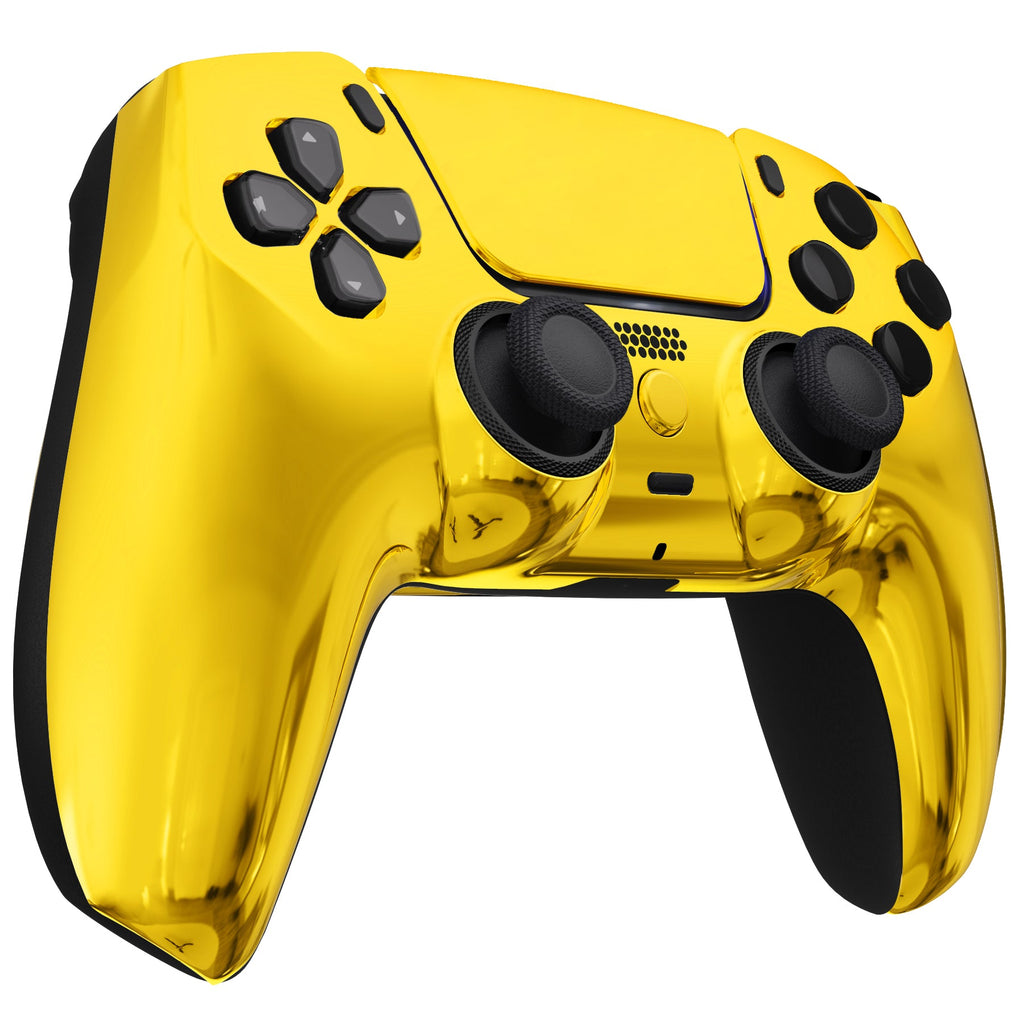 eXtremeRate LUNA Redesigned Replacement Front Shell with Touchpad Compatible with PS5 Controller BDM-010/020/030/040/050/060 - Chrome Gold eXtremeRate
