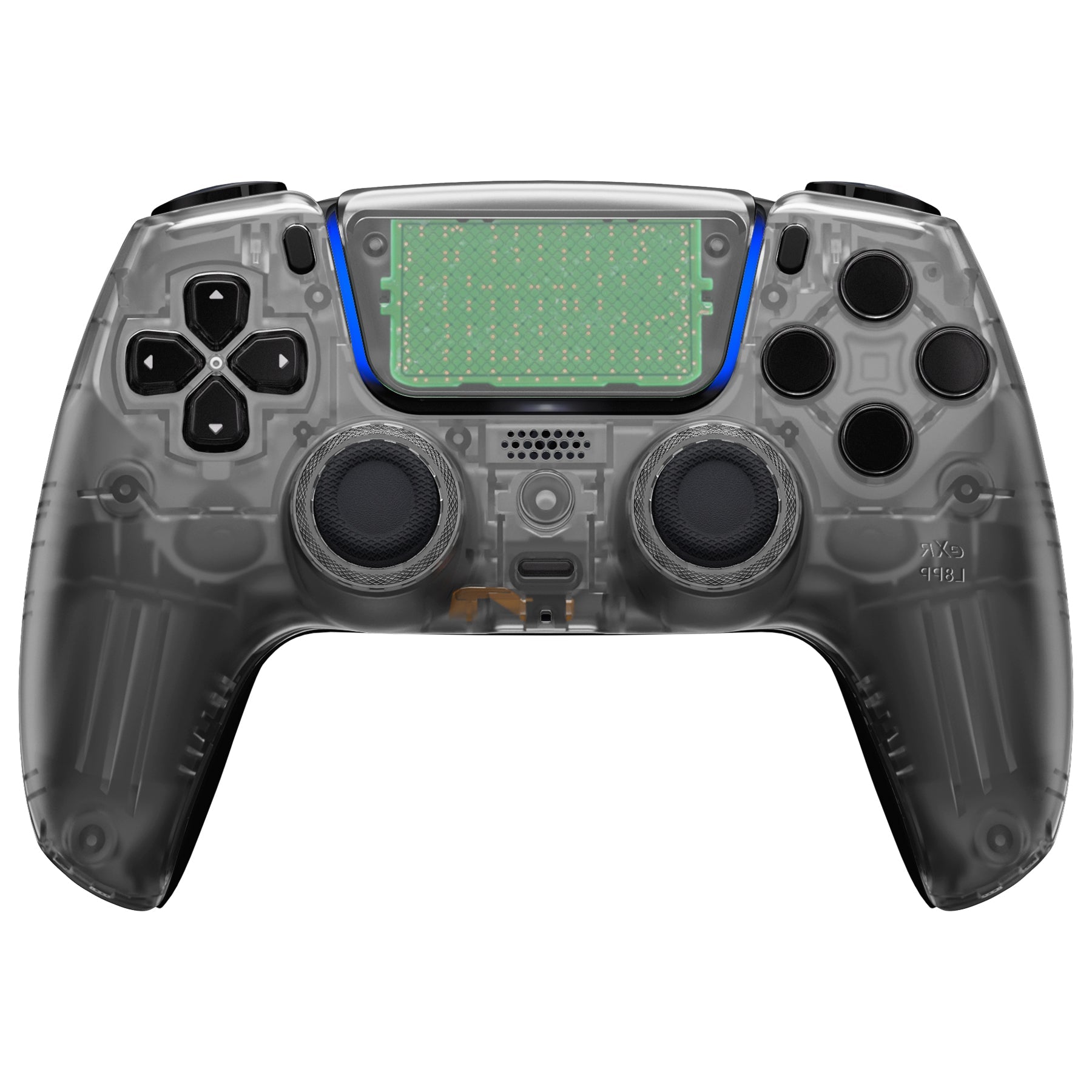 eXtremeRate LUNA Redesigned Replacement Front Shell with Touchpad Compatible with PS5 Controller BDM-010/020/030/040/050- Clear Black eXtremeRate