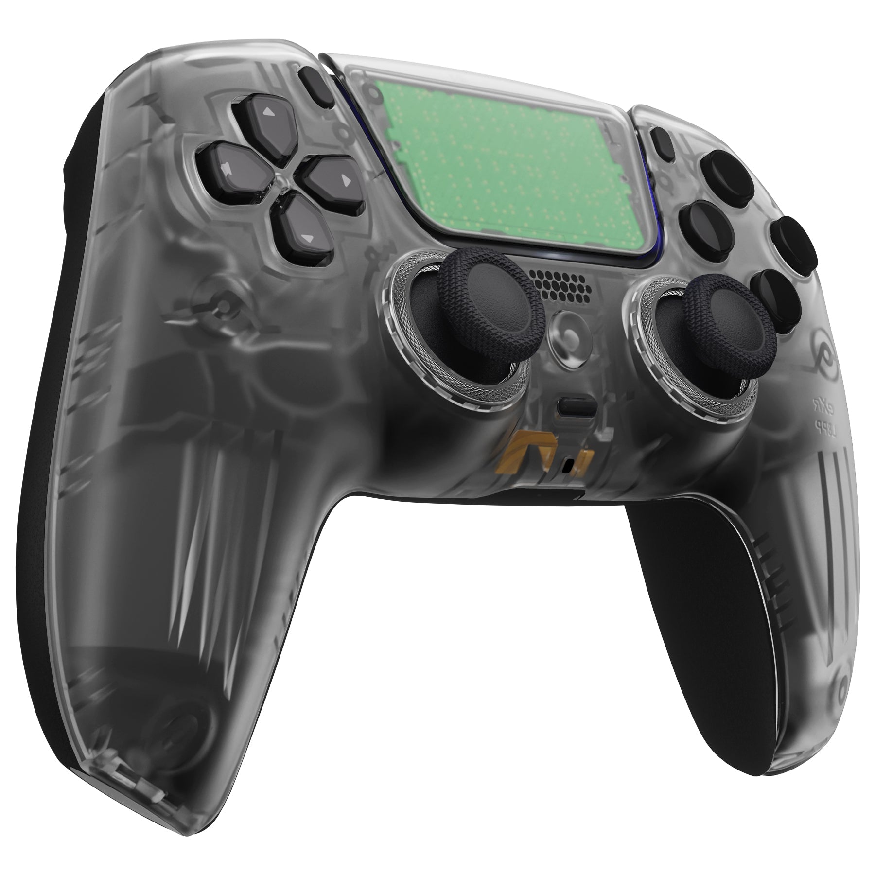 eXtremeRate LUNA Redesigned Replacement Front Shell with Touchpad Compatible with PS5 Controller BDM-010/020/030/040/050- Clear Black eXtremeRate