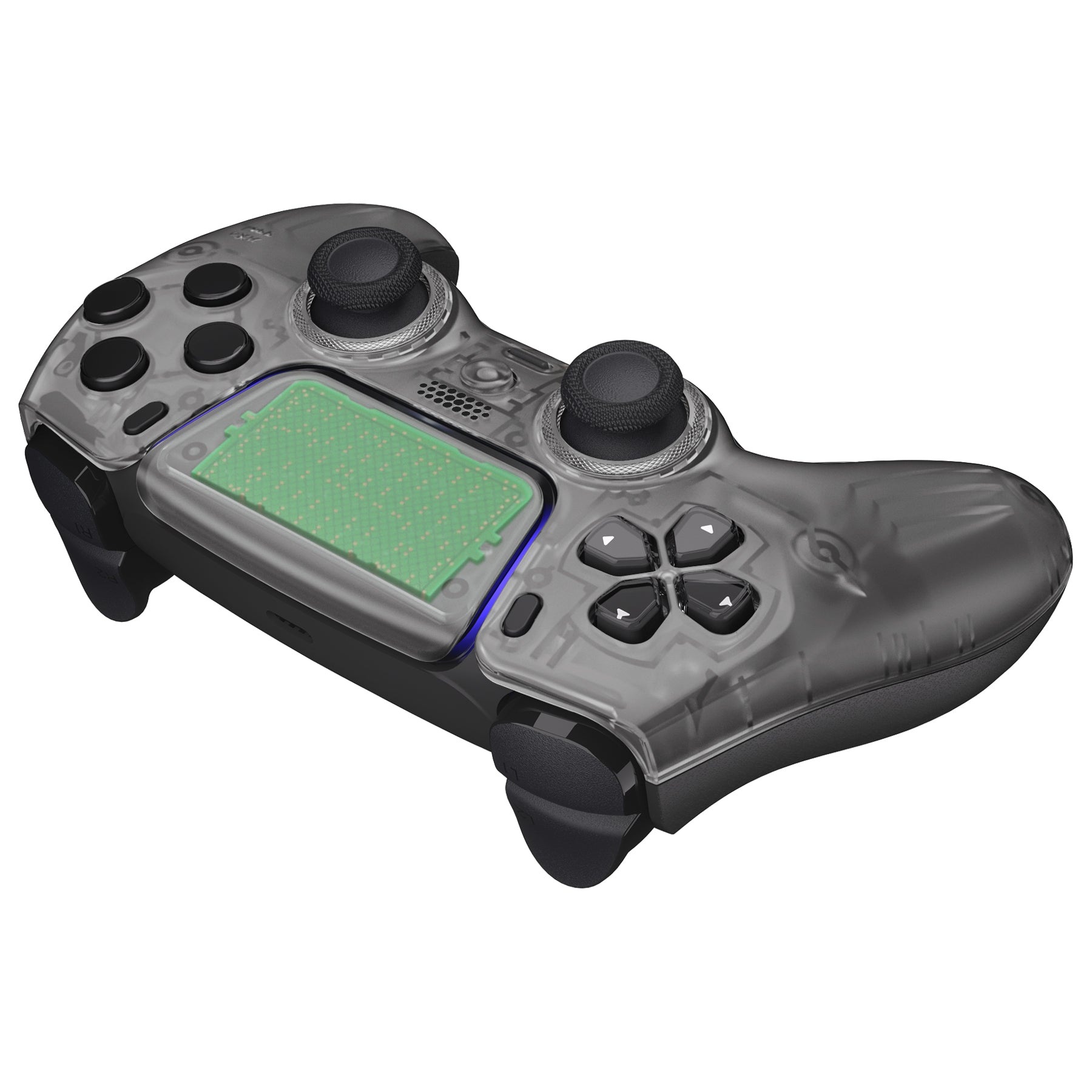 eXtremeRate LUNA Redesigned Replacement Front Shell with Touchpad Compatible with PS5 Controller BDM-010/020/030/040/050- Clear Black eXtremeRate
