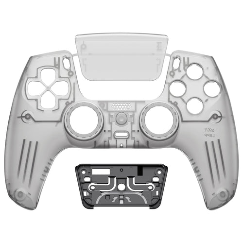 eXtremeRate LUNA Redesigned Replacement Front Shell with Touchpad Compatible with PS5 Controller BDM-010/020/030/040/050- Clear Black eXtremeRate
