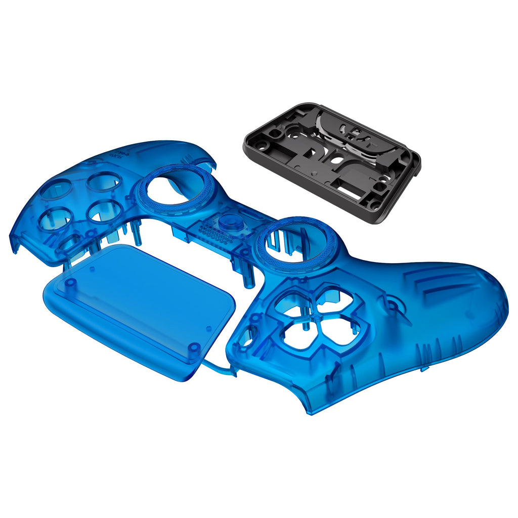 eXtremeRate LUNA Redesigned Replacement Front Shell with Touchpad Compatible with PS5 Controller BDM-010/020/030/040/050- Clear Blue eXtremeRate