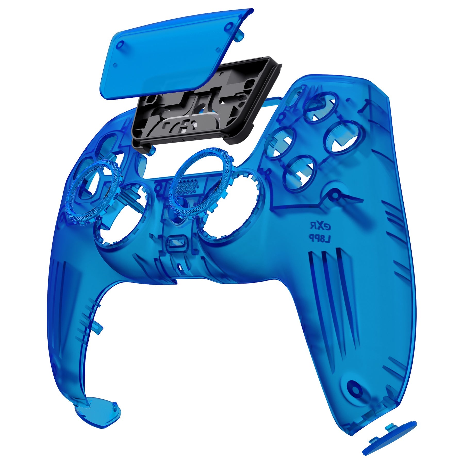 eXtremeRate LUNA Redesigned Replacement Front Shell with Touchpad Compatible with PS5 Controller BDM-010/020/030/040/050- Clear Blue eXtremeRate