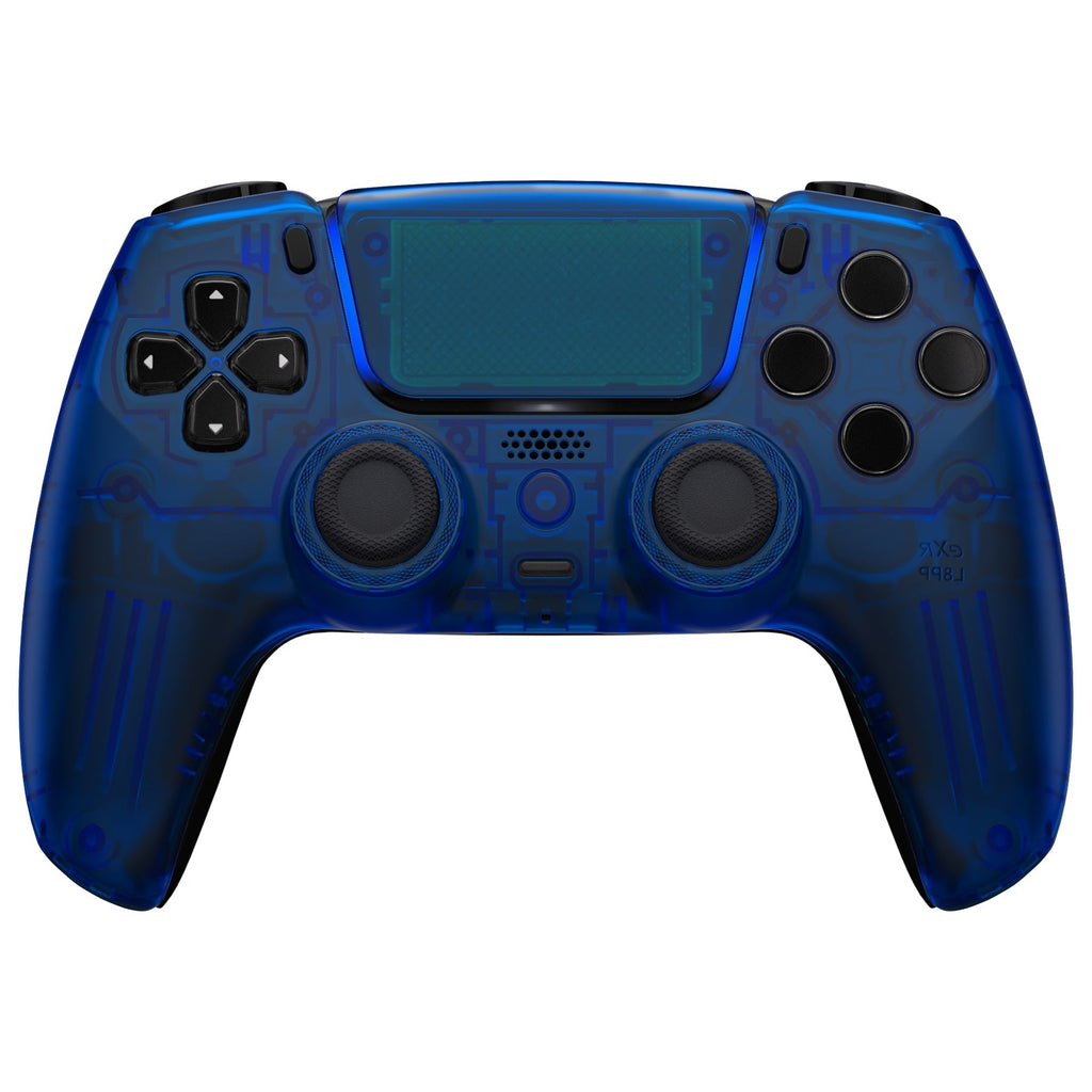 eXtremeRate LUNA Redesigned Replacement Front Shell with Touchpad Compatible with PS5 Controller BDM-010/020/030/040/050- Clear Blue eXtremeRate