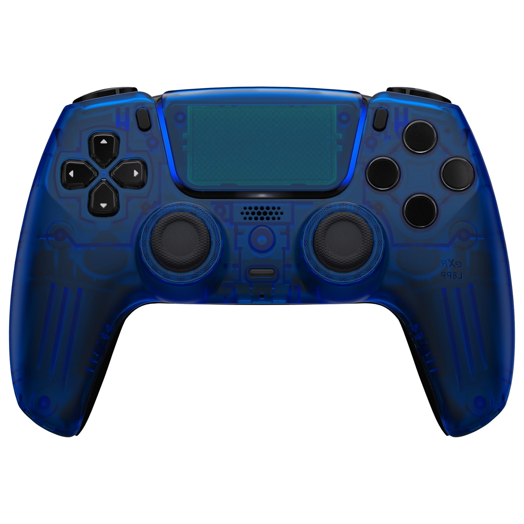 eXtremeRate LUNA Redesigned Replacement Front Shell with Touchpad Compatible with PS5 Controller BDM-010/020/030/040/050- Clear Blue eXtremeRate