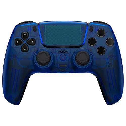 eXtremeRate LUNA Redesigned Replacement Front Shell with Touchpad Compatible with PS5 Controller BDM-010/020/030/040/050- Clear Blue eXtremeRate