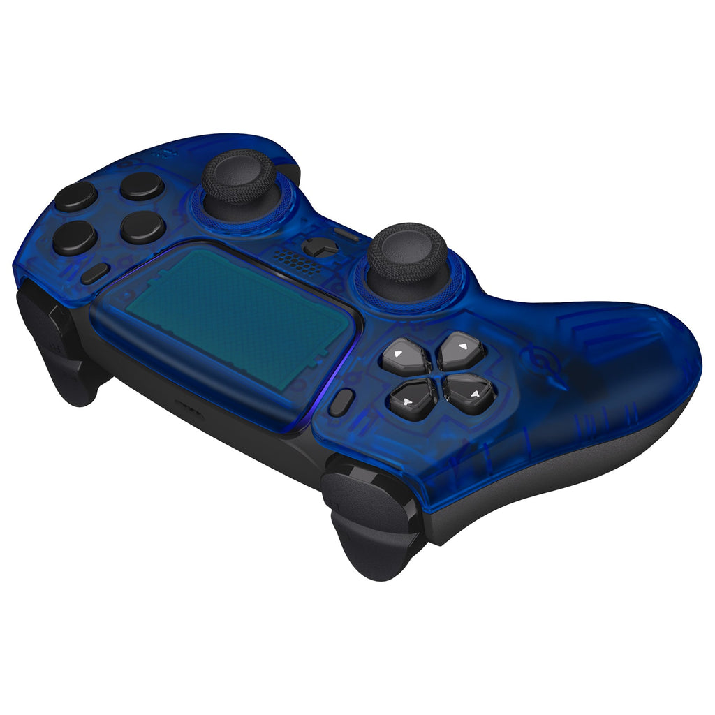 eXtremeRate LUNA Redesigned Replacement Front Shell with Touchpad Compatible with PS5 Controller BDM-010/020/030/040/050- Clear Blue eXtremeRate