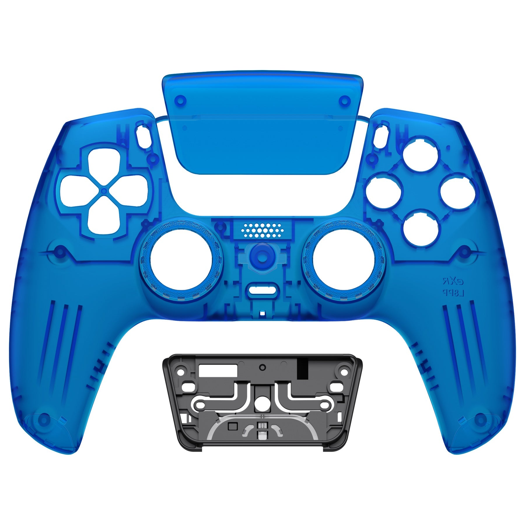eXtremeRate LUNA Redesigned Replacement Front Shell with Touchpad Compatible with PS5 Controller BDM-010/020/030/040/050- Clear Blue eXtremeRate
