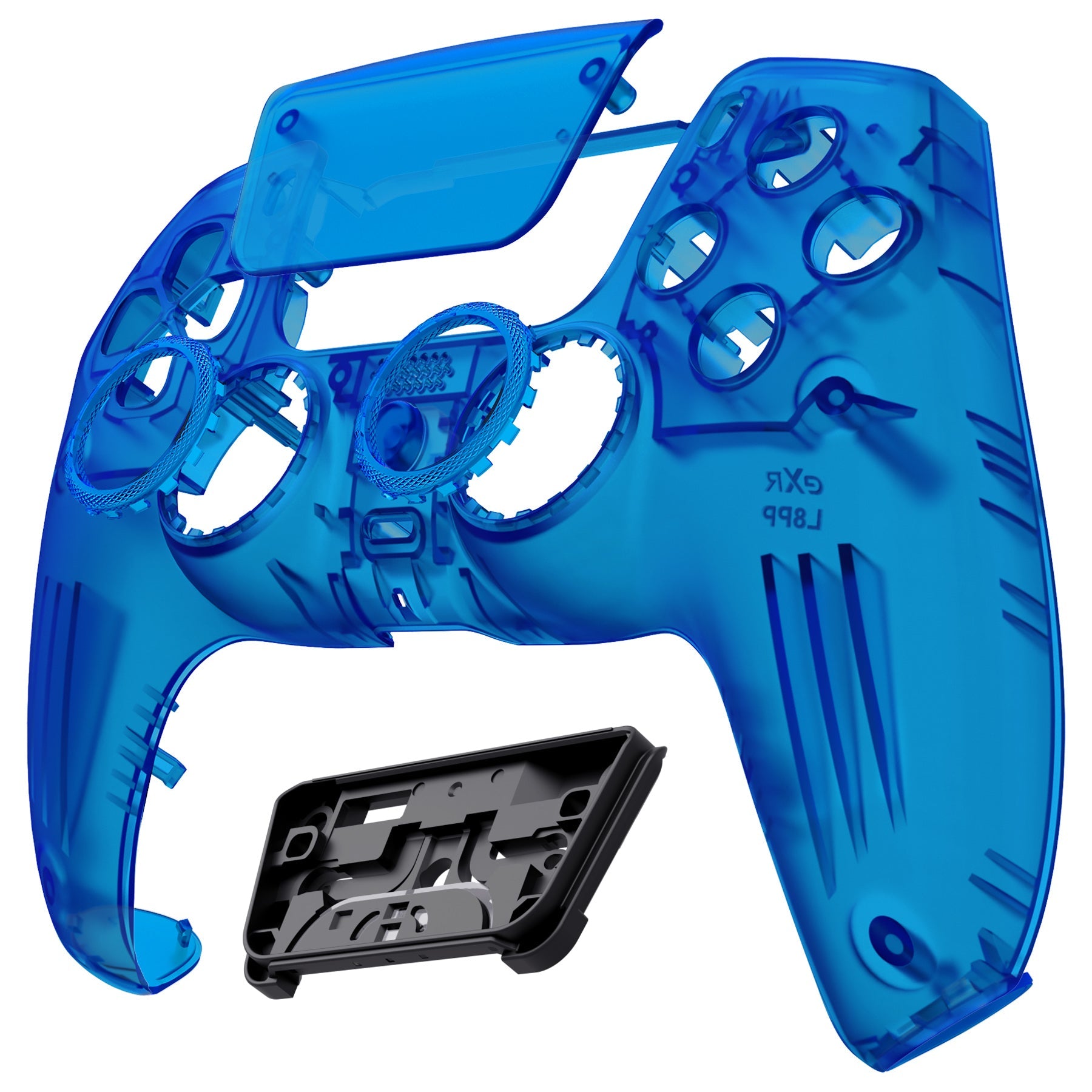 eXtremeRate LUNA Redesigned Replacement Front Shell with Touchpad Compatible with PS5 Controller BDM-010/020/030/040/050- Clear Blue eXtremeRate