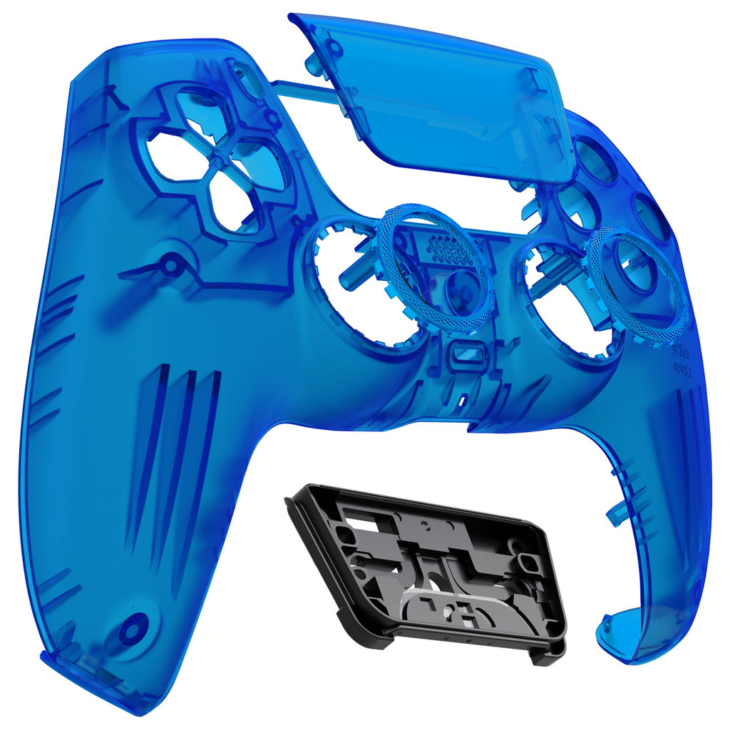 eXtremeRate LUNA Redesigned Replacement Front Shell with Touchpad Compatible with PS5 Controller BDM-010/020/030/040/050- Clear Blue eXtremeRate