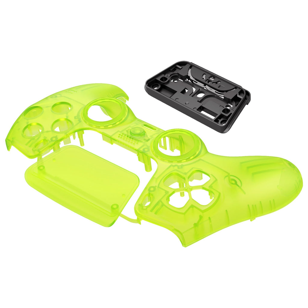 eXtremeRate LUNA Redesigned Replacement Front Shell with Touchpad Compatible with PS5 Controller BDM-010/020/030/040/050 - Clear Lime Green eXtremeRate