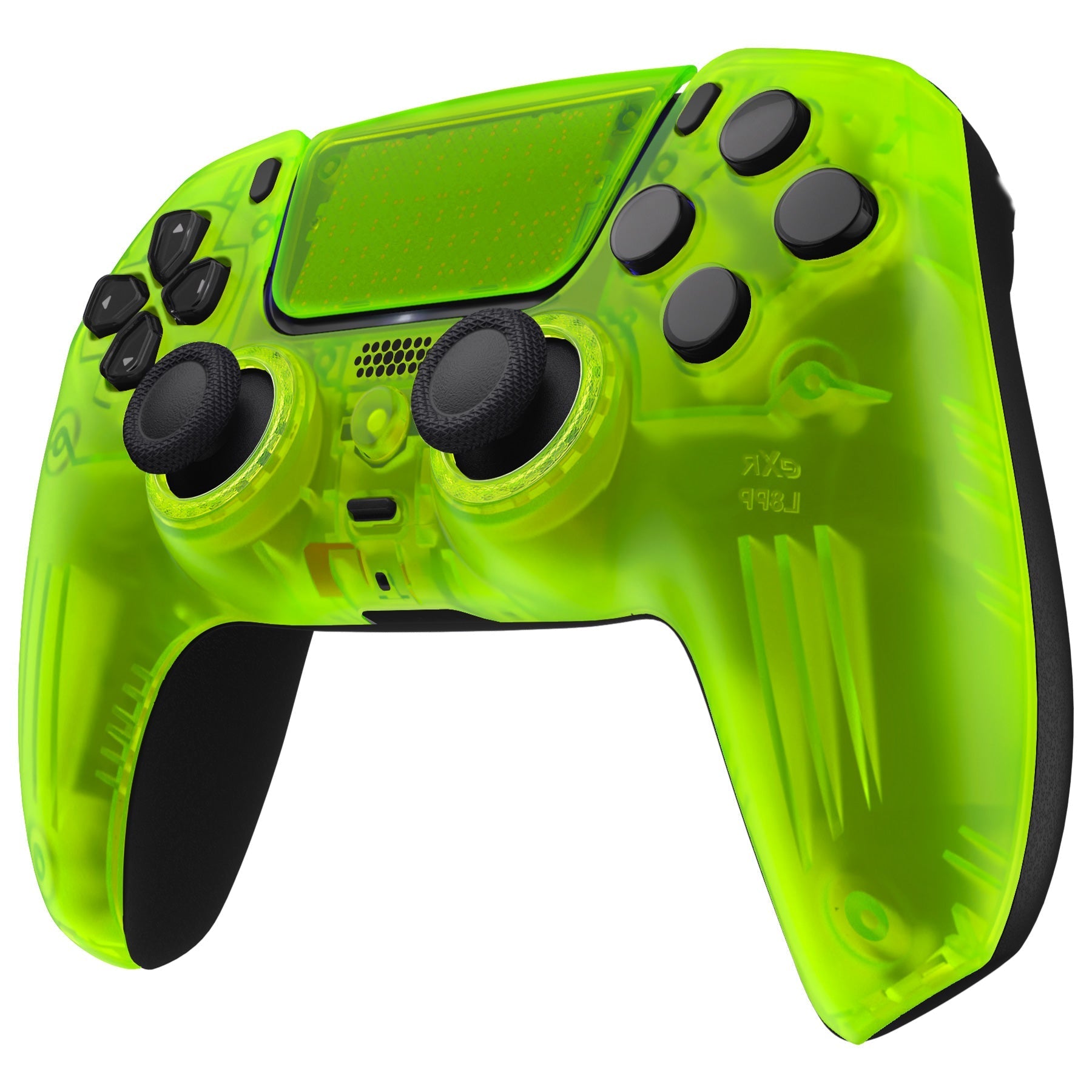 eXtremeRate LUNA Redesigned Replacement Front Shell with Touchpad Compatible with PS5 Controller BDM-010/020/030/040/050 - Clear Lime Green eXtremeRate