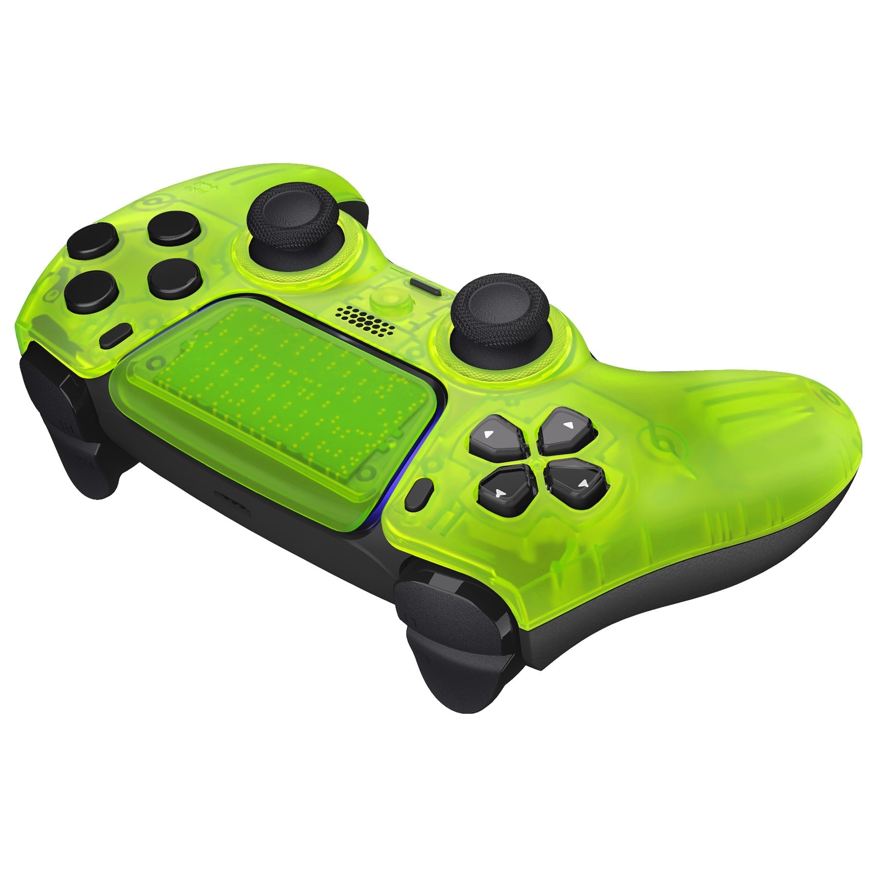 eXtremeRate LUNA Redesigned Replacement Front Shell with Touchpad Compatible with PS5 Controller BDM-010/020/030/040/050 - Clear Lime Green eXtremeRate