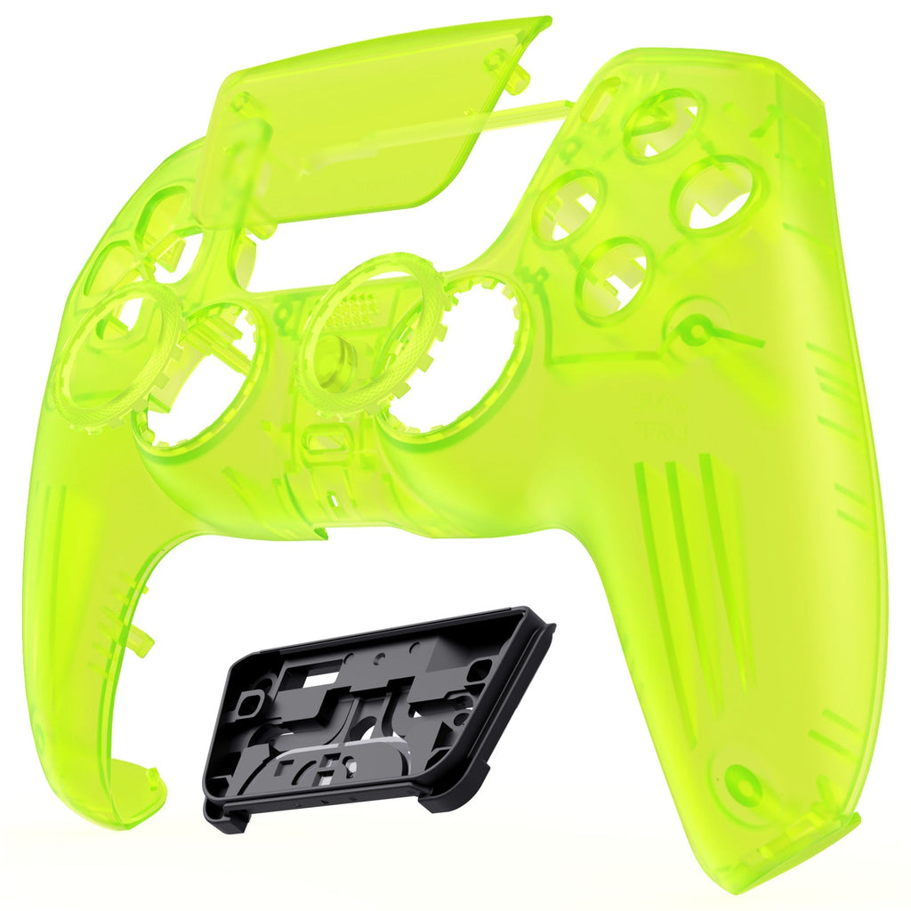 eXtremeRate LUNA Redesigned Replacement Front Shell with Touchpad Compatible with PS5 Controller BDM-010/020/030/040/050 - Clear Lime Green eXtremeRate